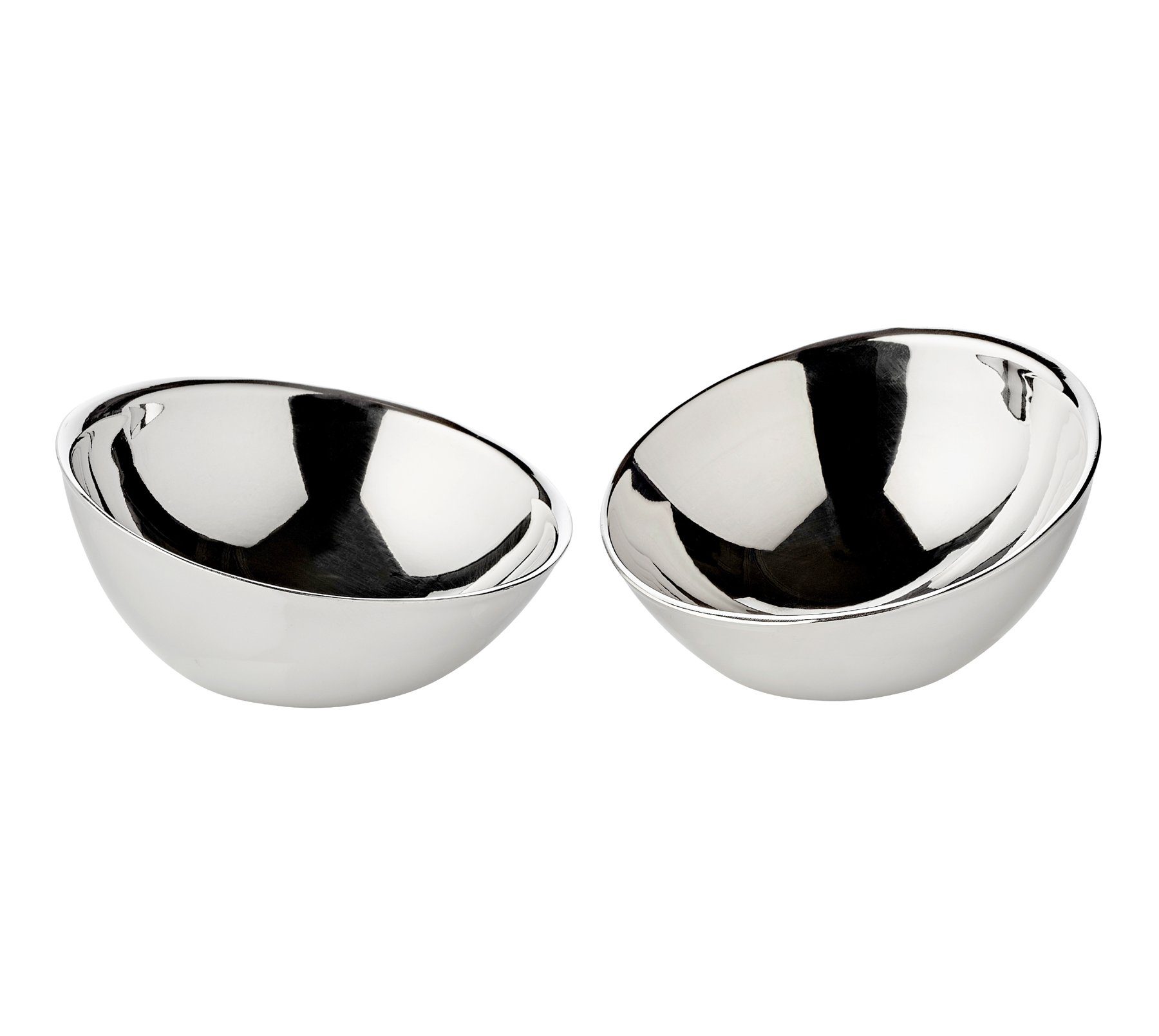 EDZARD Servierschale Asti, Edelstahl, 2er-Set, Silber-Optik, H 5 cm