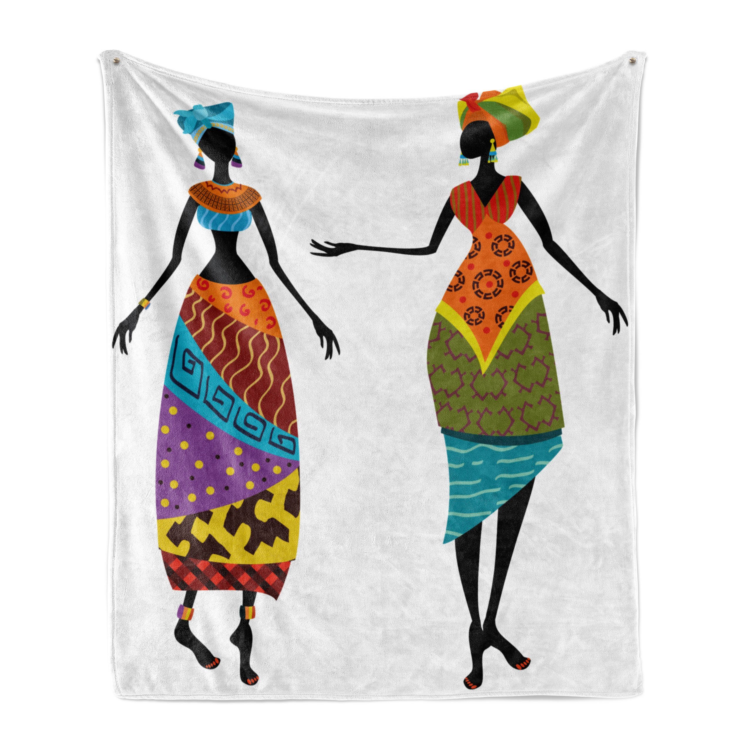 Wohndecke Gemütlicher Plüsch für den Innen- und Außenbereich, Abakuhaus, afrikanische Frau Kostüme | Wohndecken