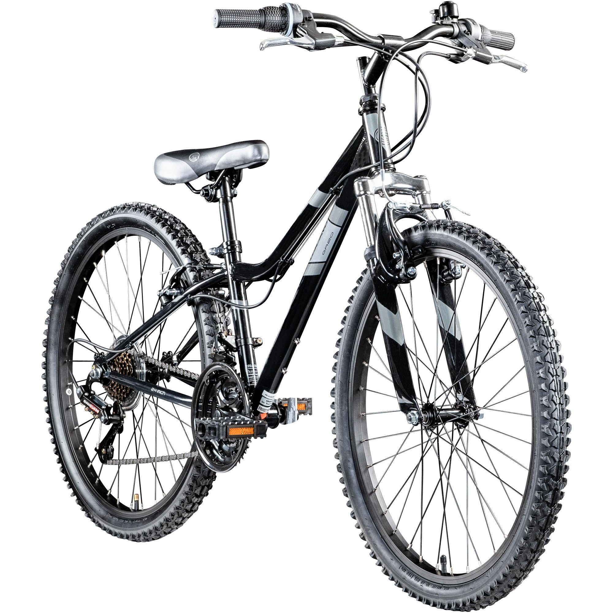 24 Gang cm Gänge Mountainbike Galano Mountainbike Jugendfahrrad GA20, Jungen Mädchen 21 Saiguan, schwarz/grau 130-145 21 Zoll Kettenschaltung,