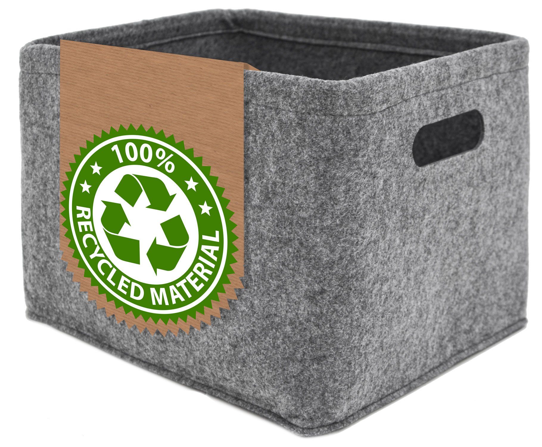 DuneDesign Aufbewahrungskorb aus Recycling Filz - 33x26x23 Aufbewahrungsbox - Kallax Regaleinsatz (1 St), Stabiler Stoffkorb - Aufbewahrungskorb - Stauraum Kinderzimmer & Bad