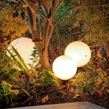 s.luce Dekolicht Garten Kugelleuchten Set Globe Weiß, Ohne Leuchtmittel, Warmweiß