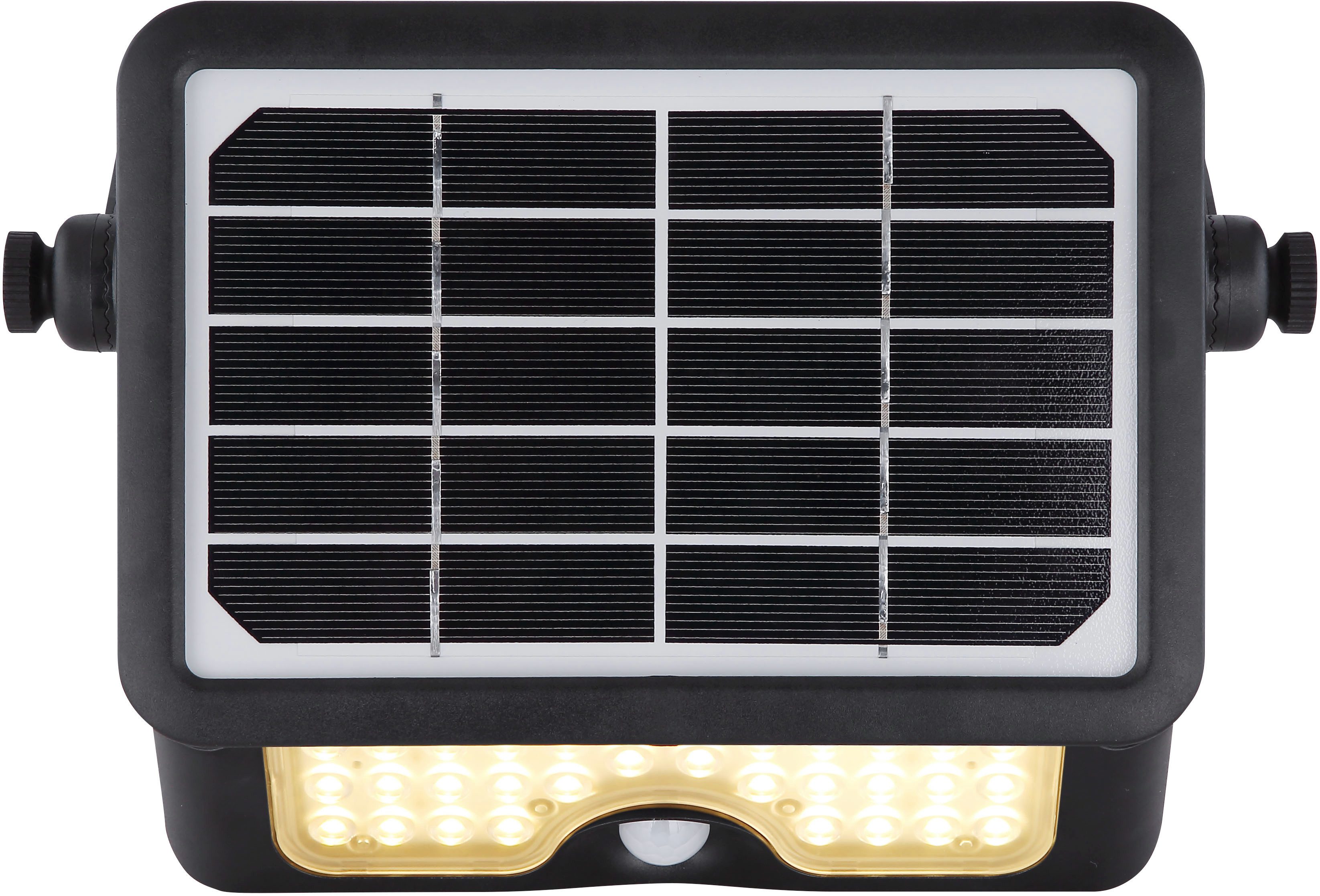 GLOBO LIGHTING LED Solarleuchte SOLARLEUCHTE KUNSTSTOFF SCHWARZ, 1XLED, LED fest integriert, Warmweiß, Solar/IP65/Baustrahler/schwenkbar/3000K