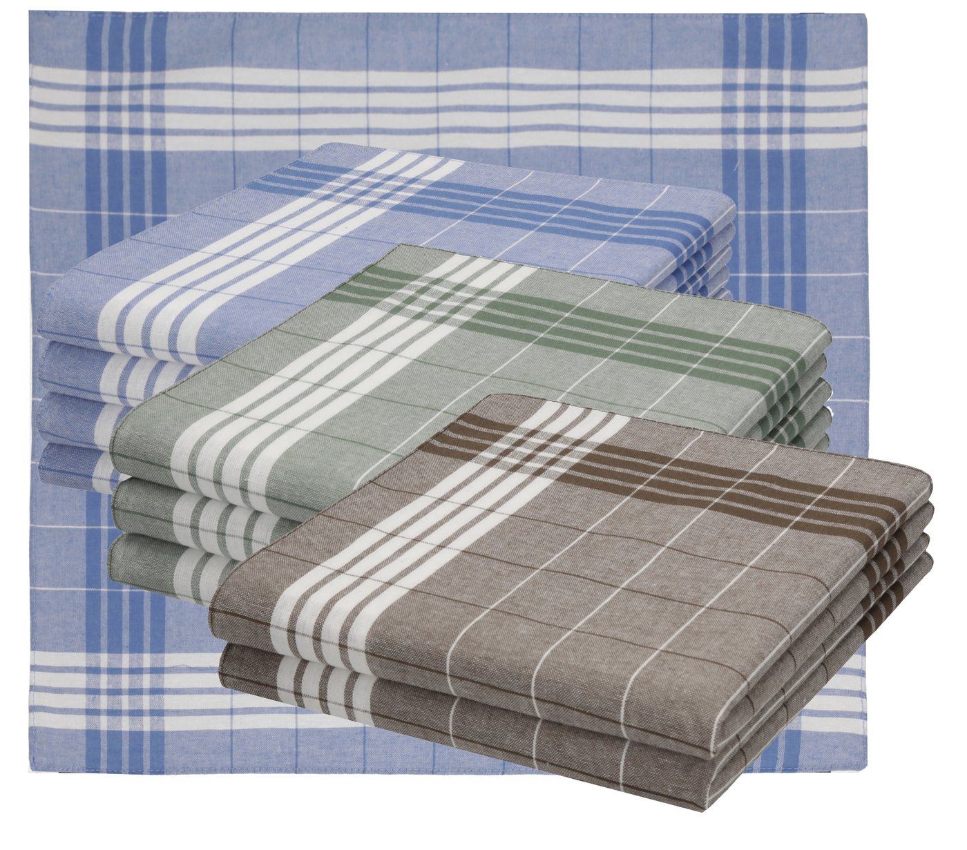Betz Taschentuch 10er Pack Arabias Herren Stofftaschentücher Größe 40x40 cm, (Set, 10-St. 10 Taschentücher), Farben grün, blau, braun kariert 100% Baumwolle