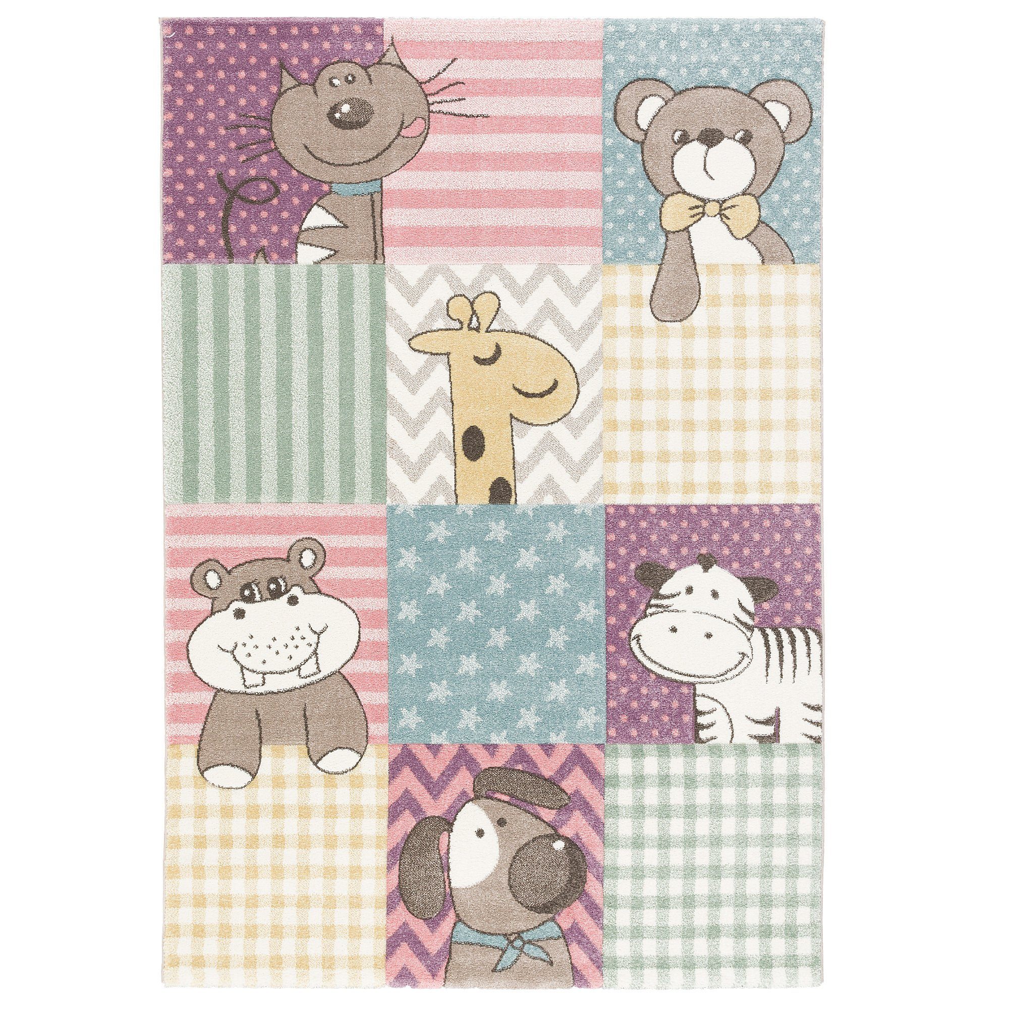 Pergamon Kinderteppich Kinder Teppich Maui Kids Bunt Kinderzoo, Rechteckig, Höhe: 13 mm