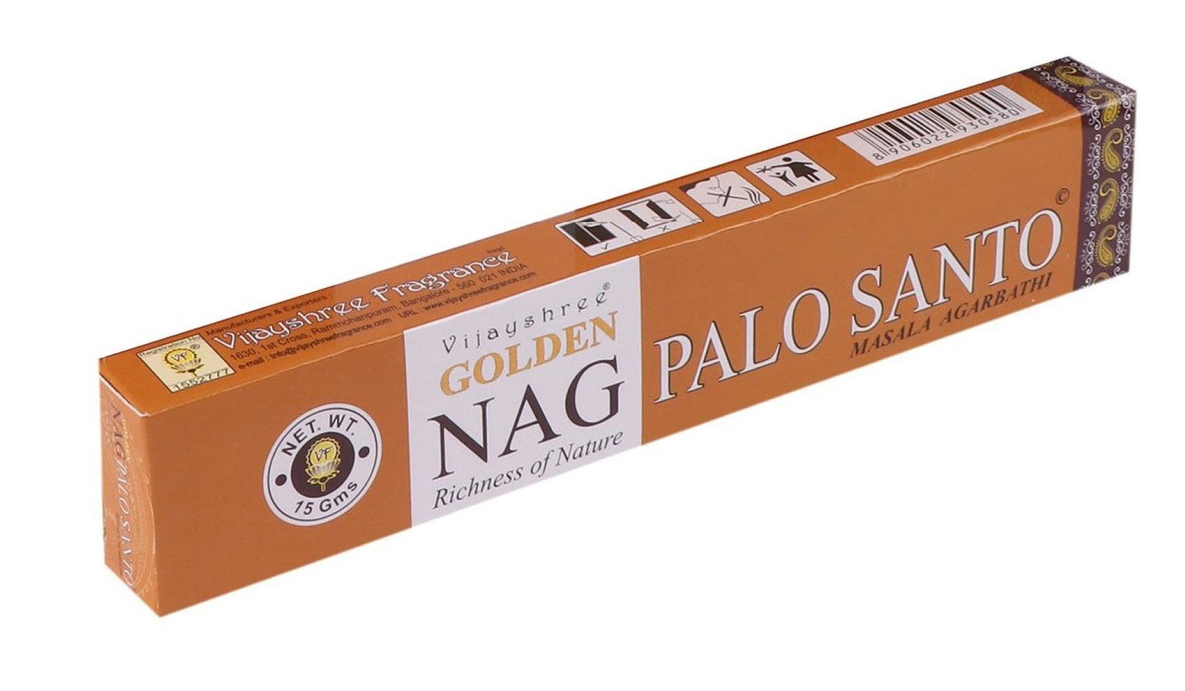 Vijayshree Räucherstäbchen Vijayshree Incense "Golden Nag Palo Santo" 15gr.
