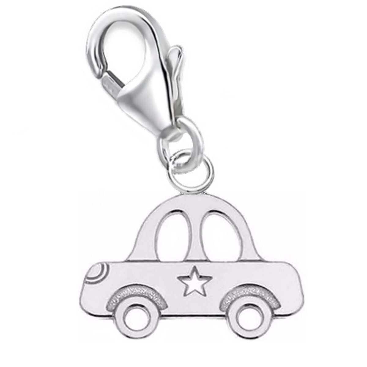 Goldene Hufeisen Charm-Einhänger mini Auto Karabiner Charm Anhänger für Bettelarmband 925 Silber (inkl. Etui), für Gliederarmband oder Halskette