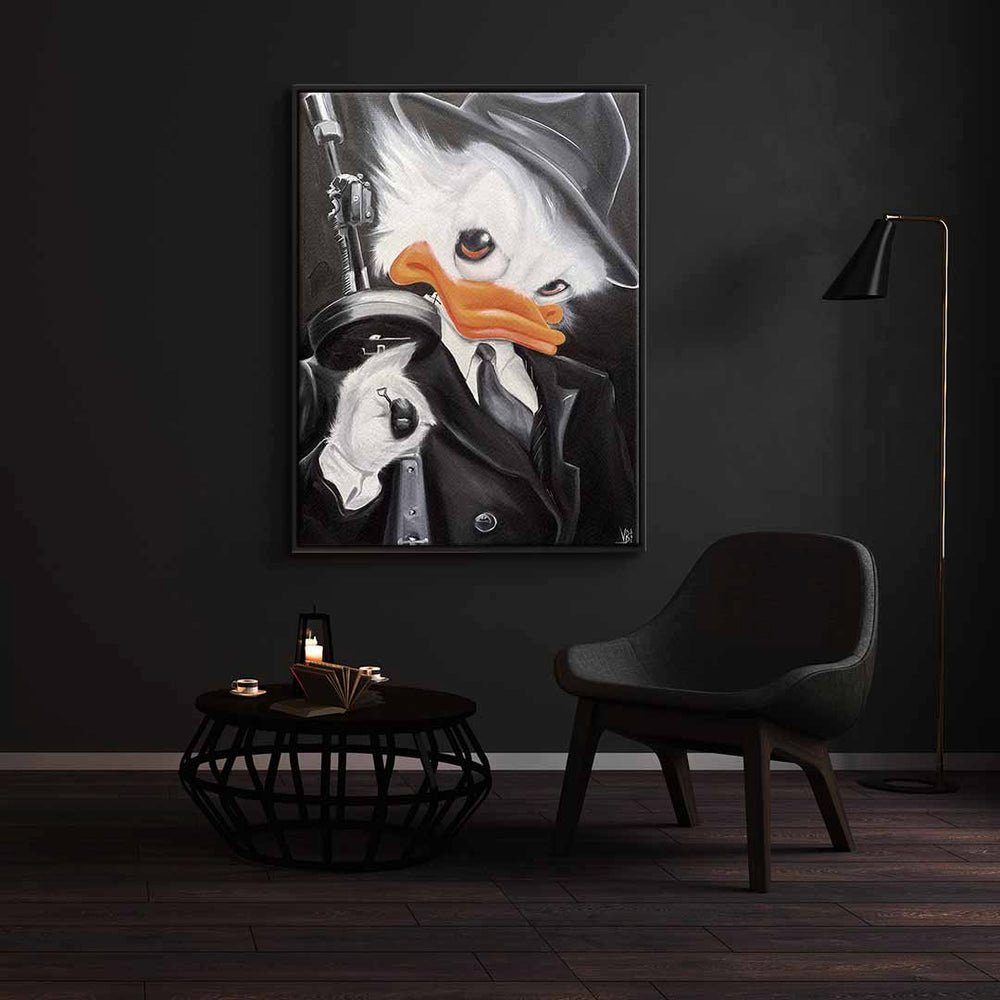 schwarzer Leinwandbild, Premium Rahmen Viqa - designed Motivationsbild Mafia by - DOTCOMCANVAS® Art