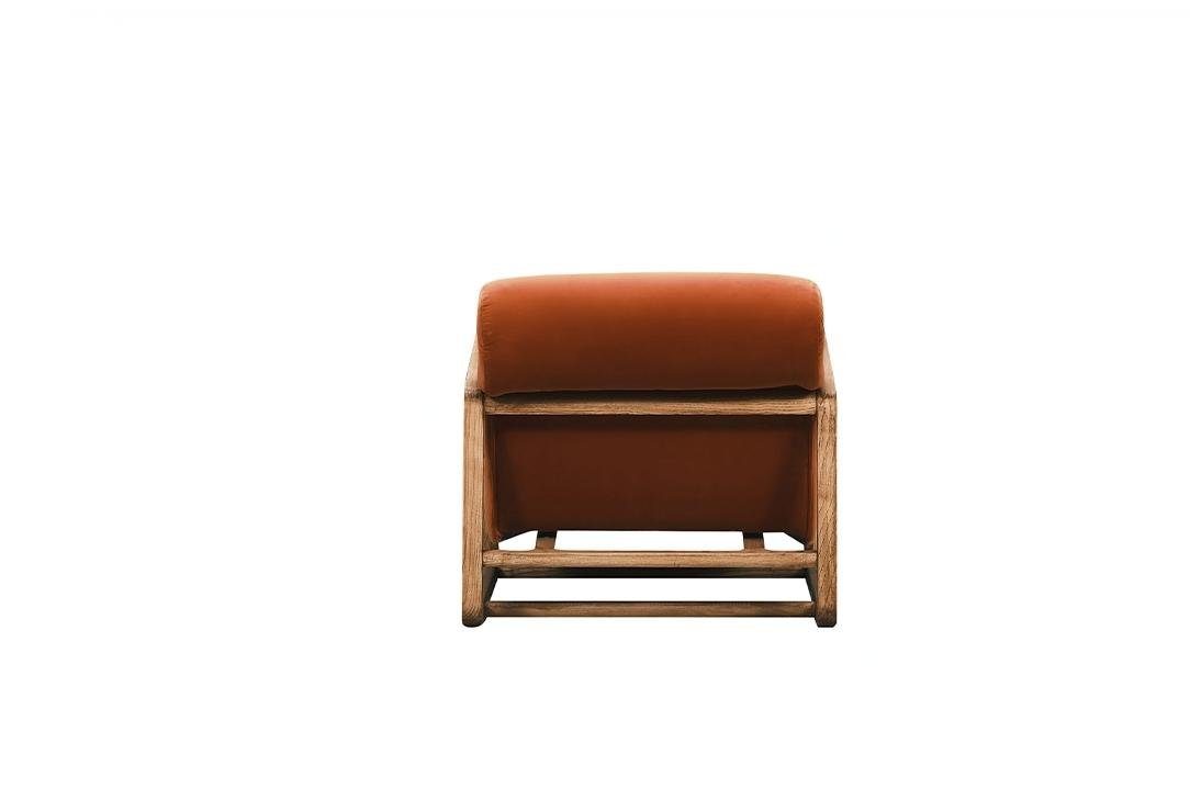 in Holz JVmoebel Relaxsessel Sessel), Orange Made Einsitzer Wohnzimmer Design Europa Sessel (1-St., Sessel
