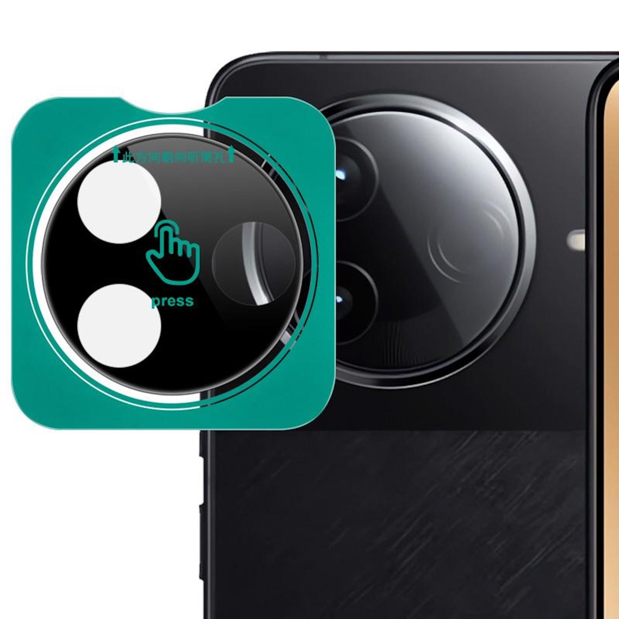 Wigento Kameraschutzglas Linsenschutz für Xiaomi Poco F7 Pro / F7 Ultra 9H Glas Anbringhilfe für Xiaomi Poco F7 Pro / F7 Ultra, Selbstpositionierend, HD klar