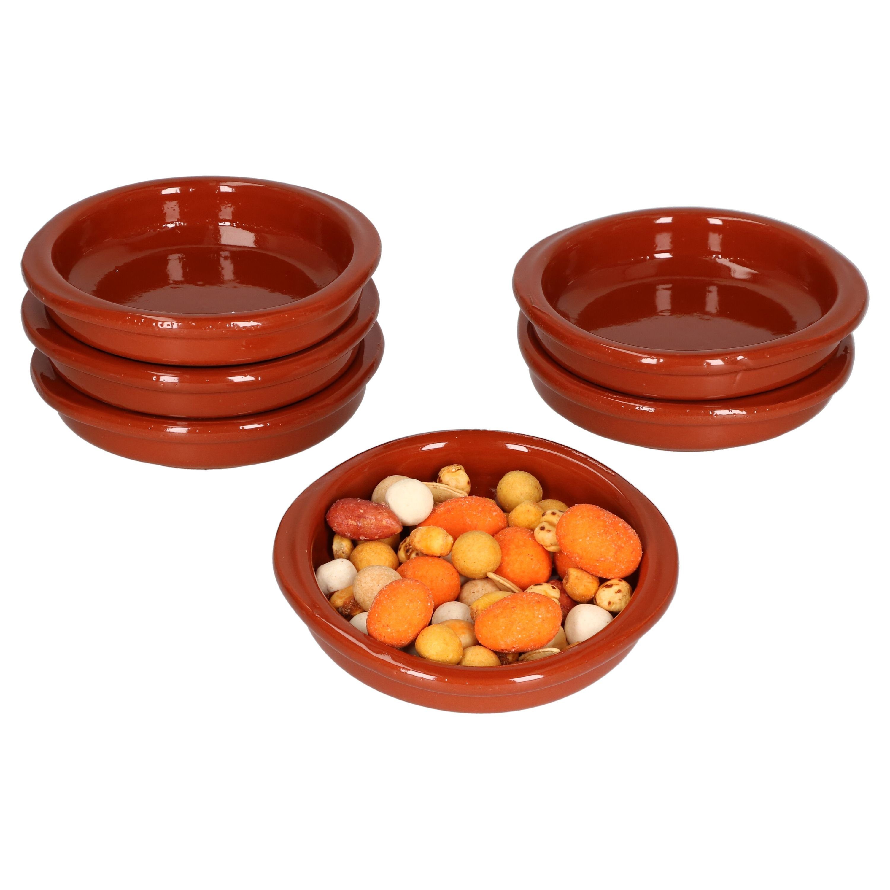 10cm Set mit Tonschale Steingut MamboCat 6er Servierschale - 99511, Cazuela Griffen