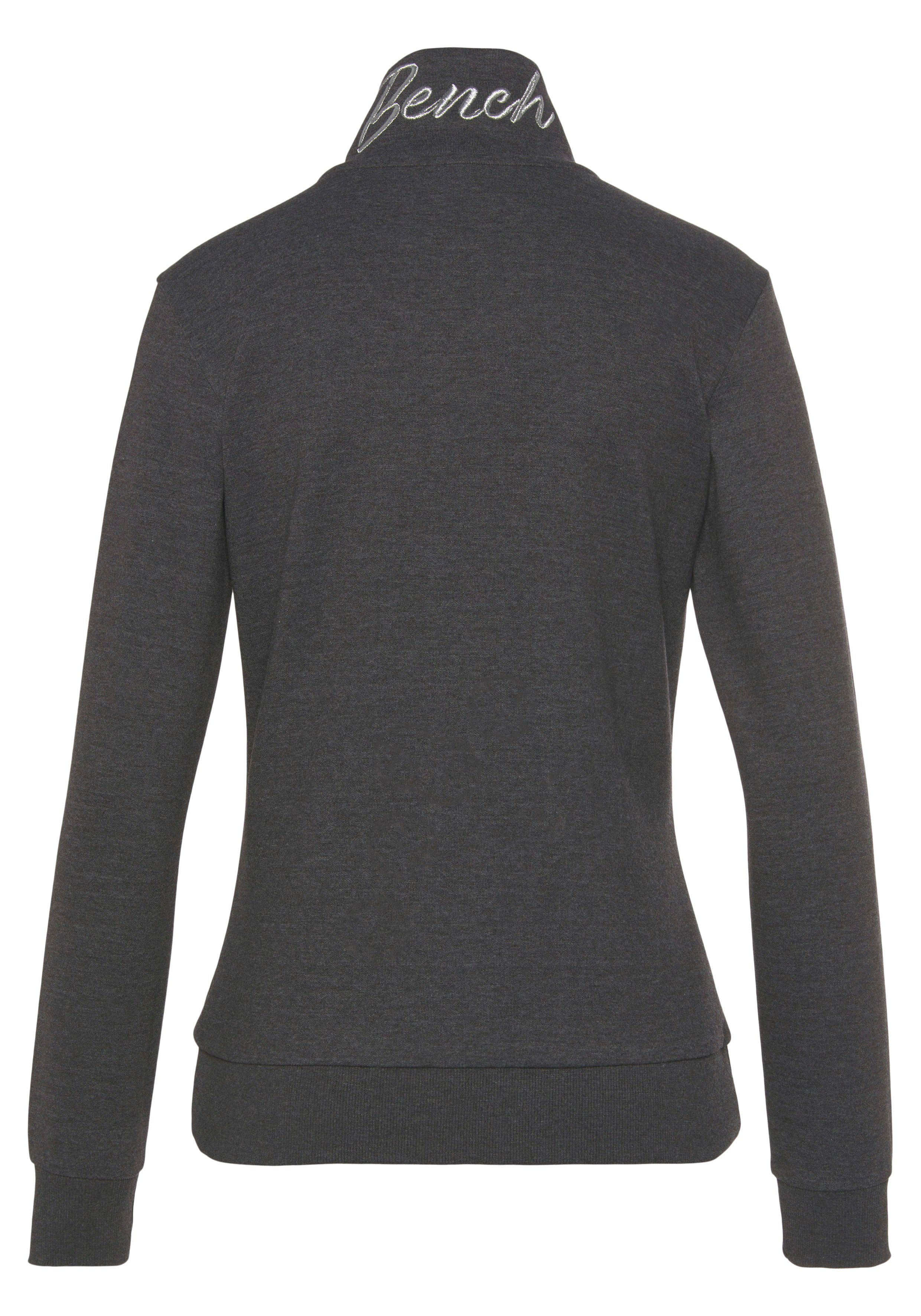 Bench. Loungewear Sweatjacke mit glänzender Logostickerei am Stehkragen, Loungewear – Bild 4 von 5