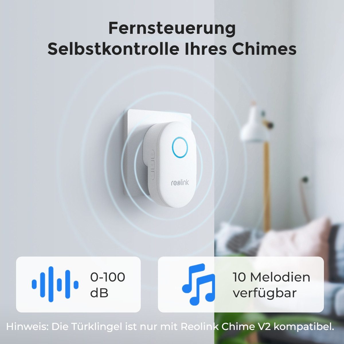 Reolink Smart Home Türklingel Videodoorbell Kamera WLAN-Version 5MP (Außenbereich, 2,4/5 GHz WiFi,Personenerkennung,Arbeitet mit Reolink NVRs)