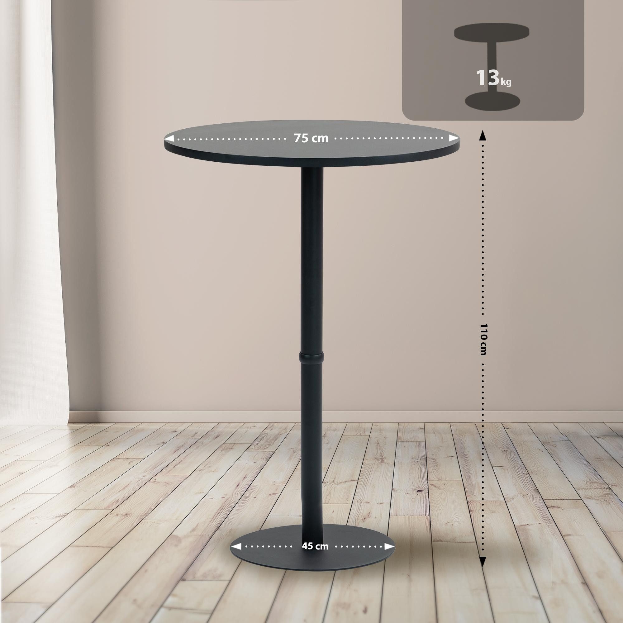 CLP Bartisch Hereford (1er), mit Holztischplatte & Metallgestell