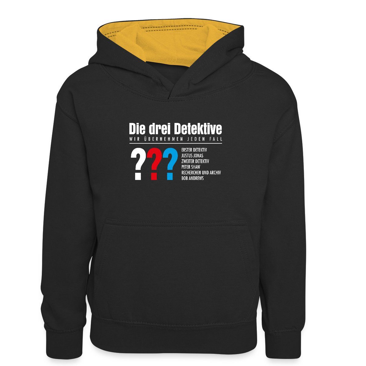 Hoodie Die Drei Fragezeichen Detektive Visitenkarte Kinder Kontrast-Hoodie