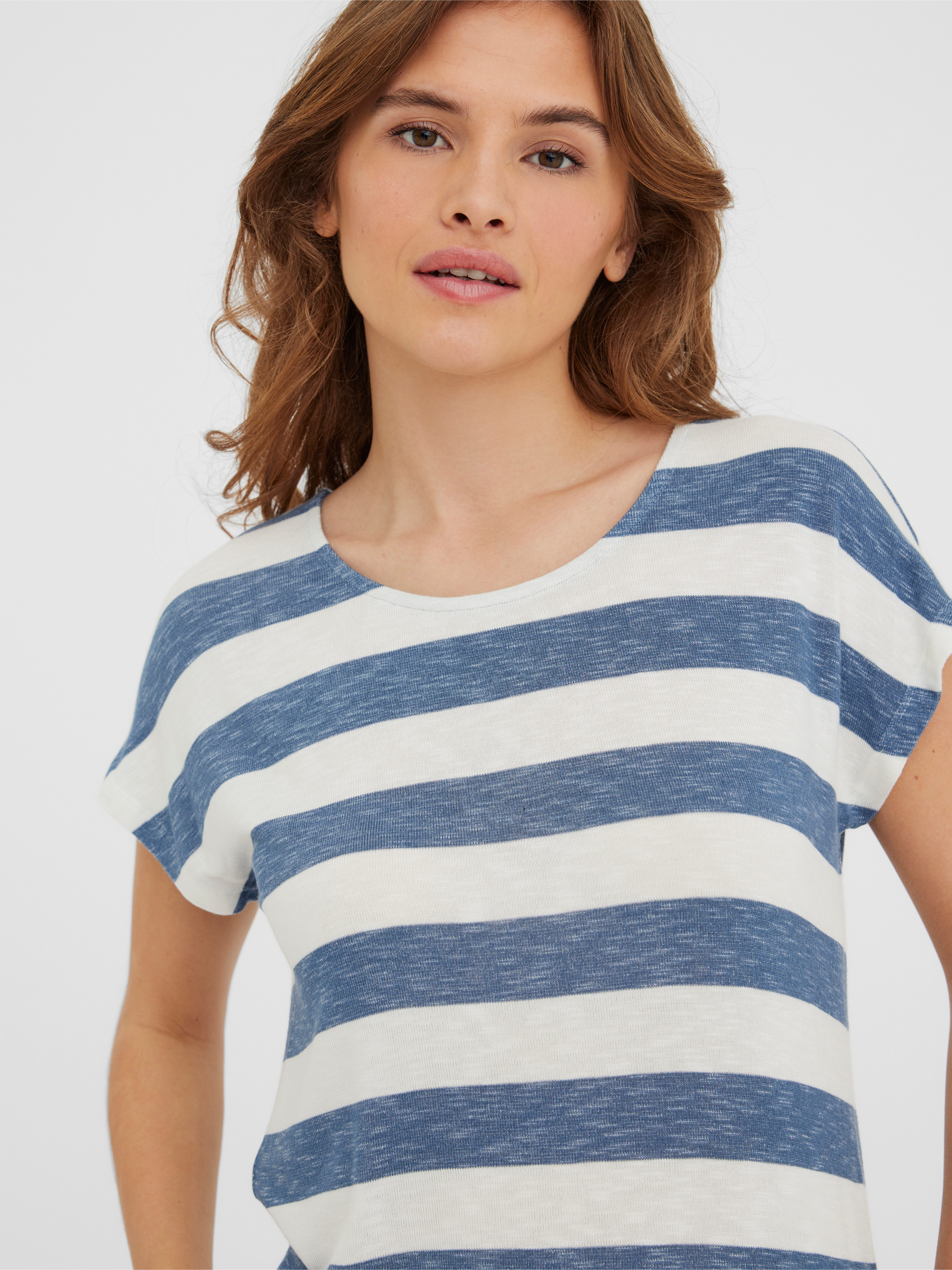 Vero Moda Kurzarmshirt VMWIDE STRIPE SL TOP GA JRS NOOS Viskosemischung günstig online kaufen