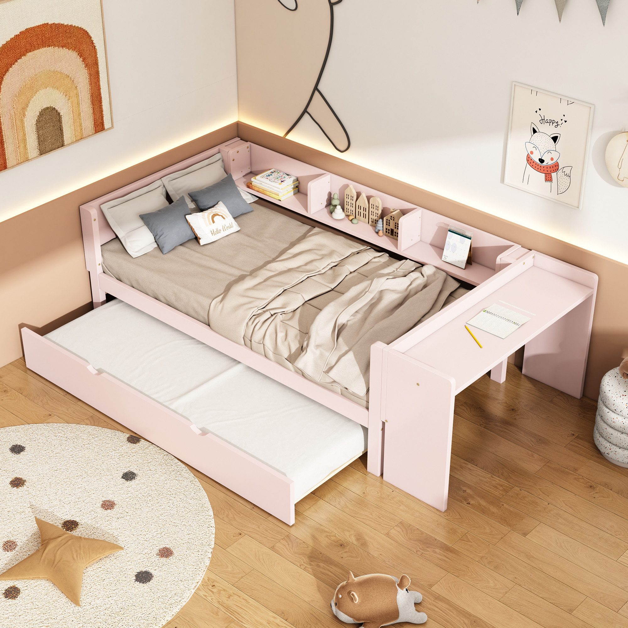STILVORA Kinderbett 90×200 mit schreibtisch,Schlafsofa Tagesbett günstig online kaufen