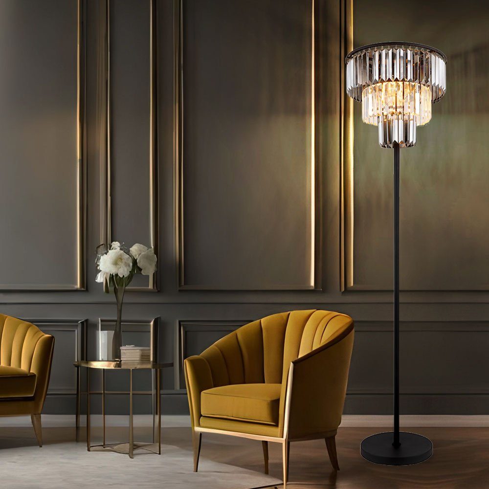 GLOBO LIGHTING LED Stehlampe, Leuchtmittel inklusive, Warmweiß, Stehleuchte Standleuchte Wohnzimmerleuchte Stehlampe Glaskristalle LED