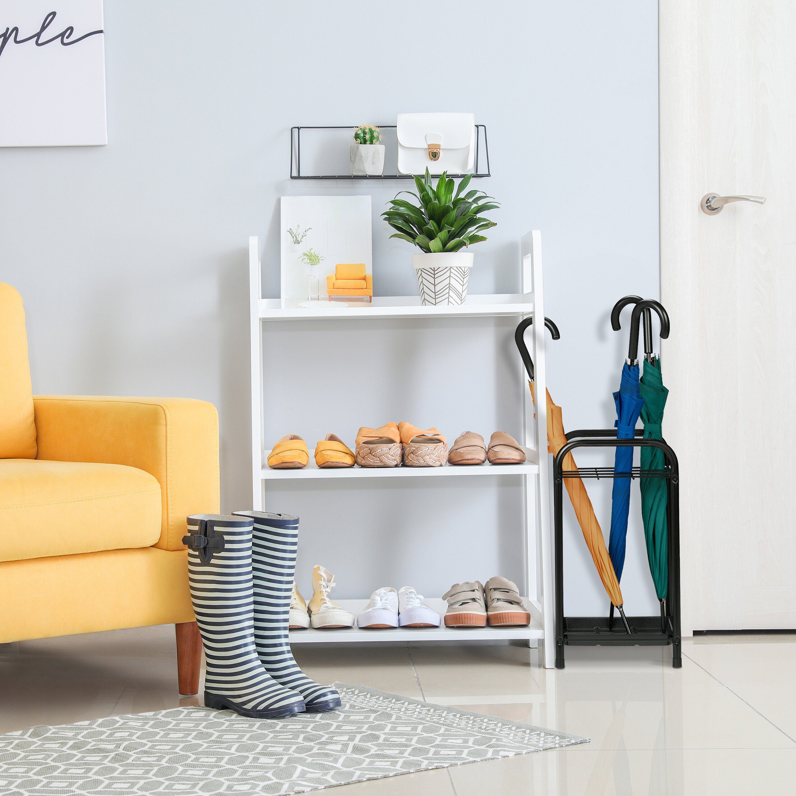 relaxdays Schirmständer Regenschirmständer mit Abtropfschale günstig online kaufen