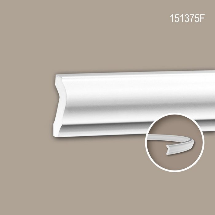 Profhome Flexprofil 151375F (Profilleiste 1-St. Flexible Wandleiste Stuckleiste Zierleiste 2 m) weiß vorgrundiert