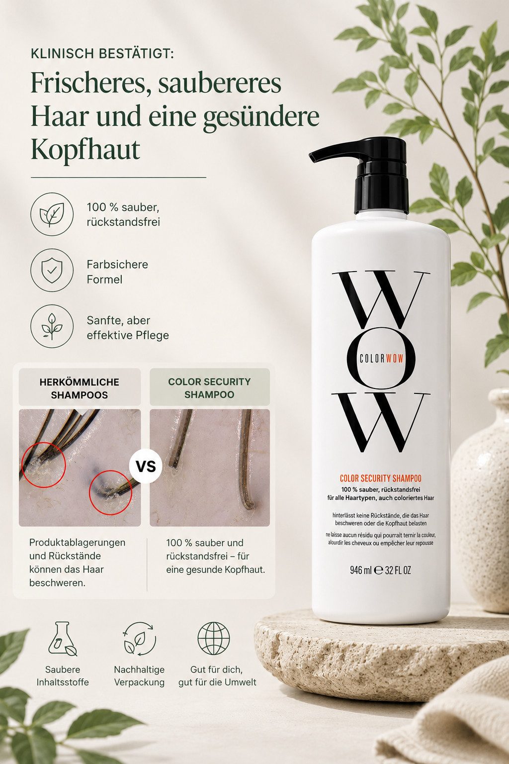 COLOR WOW Haarshampoo Color WOW Security Shampoo 946ml silikonfrei & sulfatfrei Farbpflege