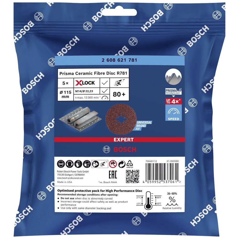 Thumbnail - Bosch Accessories Schleifscheibe Bosch Accessories 2608621781 Fiberscheibe Durchmesser 115 mm Bohrungs-