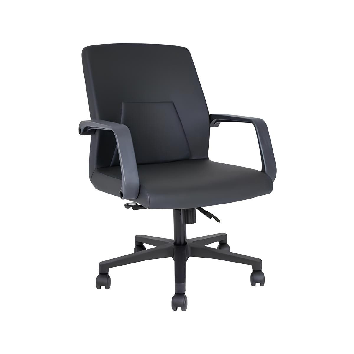 Bürostuhl Ergonomischer Drehstuhl in Schwarz aus Kunstleder