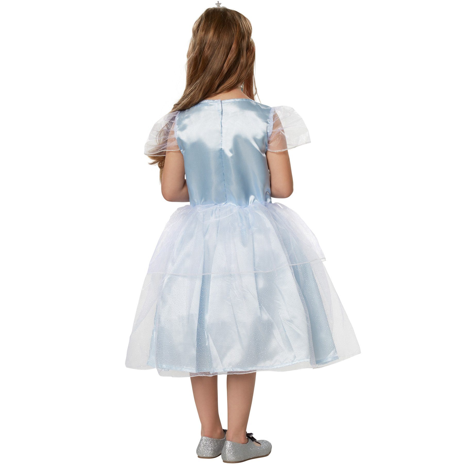 dressforfun Kostüm Märchenprinzessin/Königstochter, Konfektionsgröße 140 (9-10 Jahre), in der Farbe weiß/blau, Rock aus mehreren Lagen Glanzstoff und Tüll
