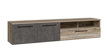99rooms Lowboard Mirdi (TV-Kommode, TV-Schrank), mit 2 Türen, 2 offenen Fächern, Schublade, aus Holzwerkstoff