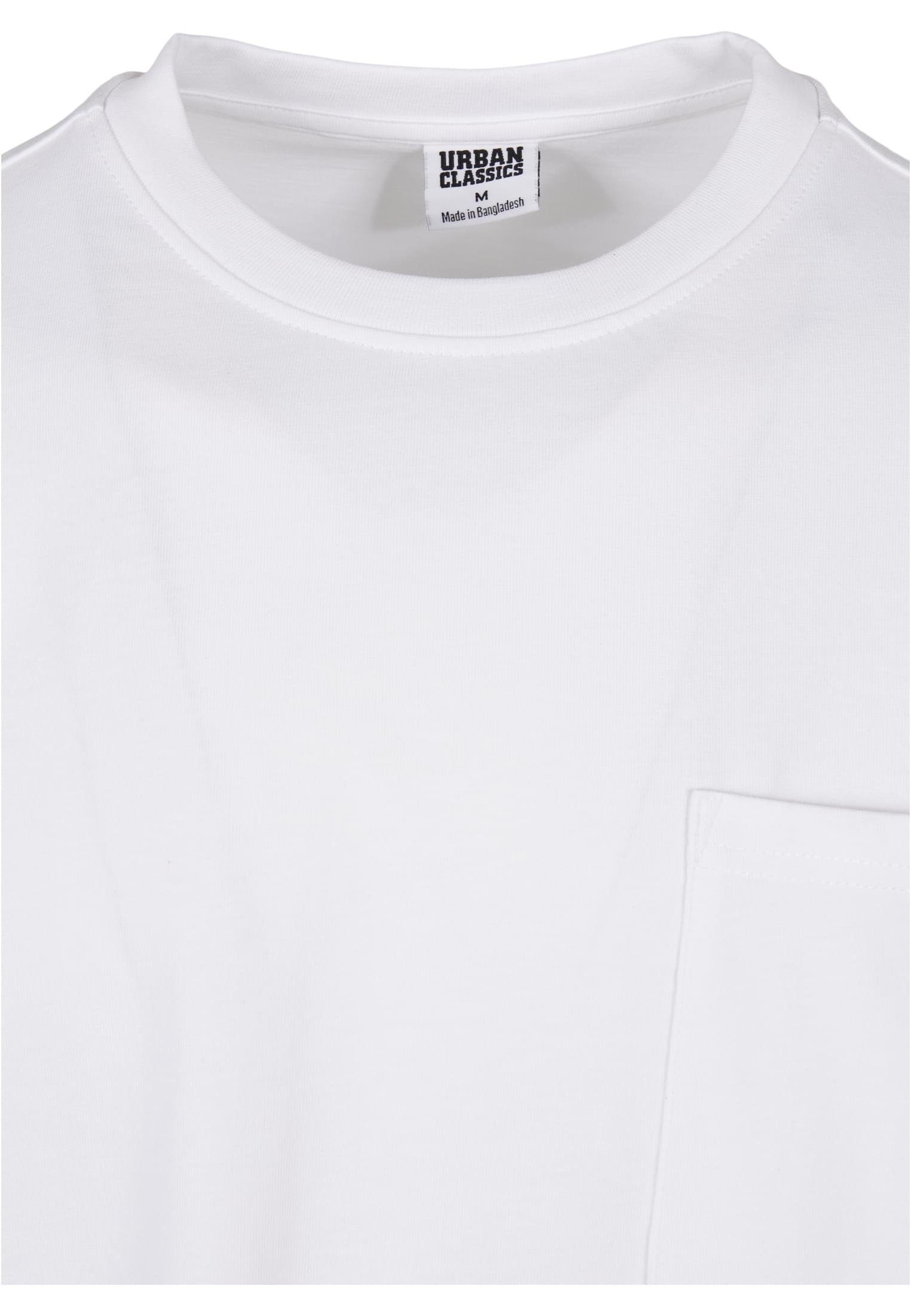 URBAN CLASSICS Pocket Oversized T-Shirt Longsleeve white Heavy Herren (1-tlg)