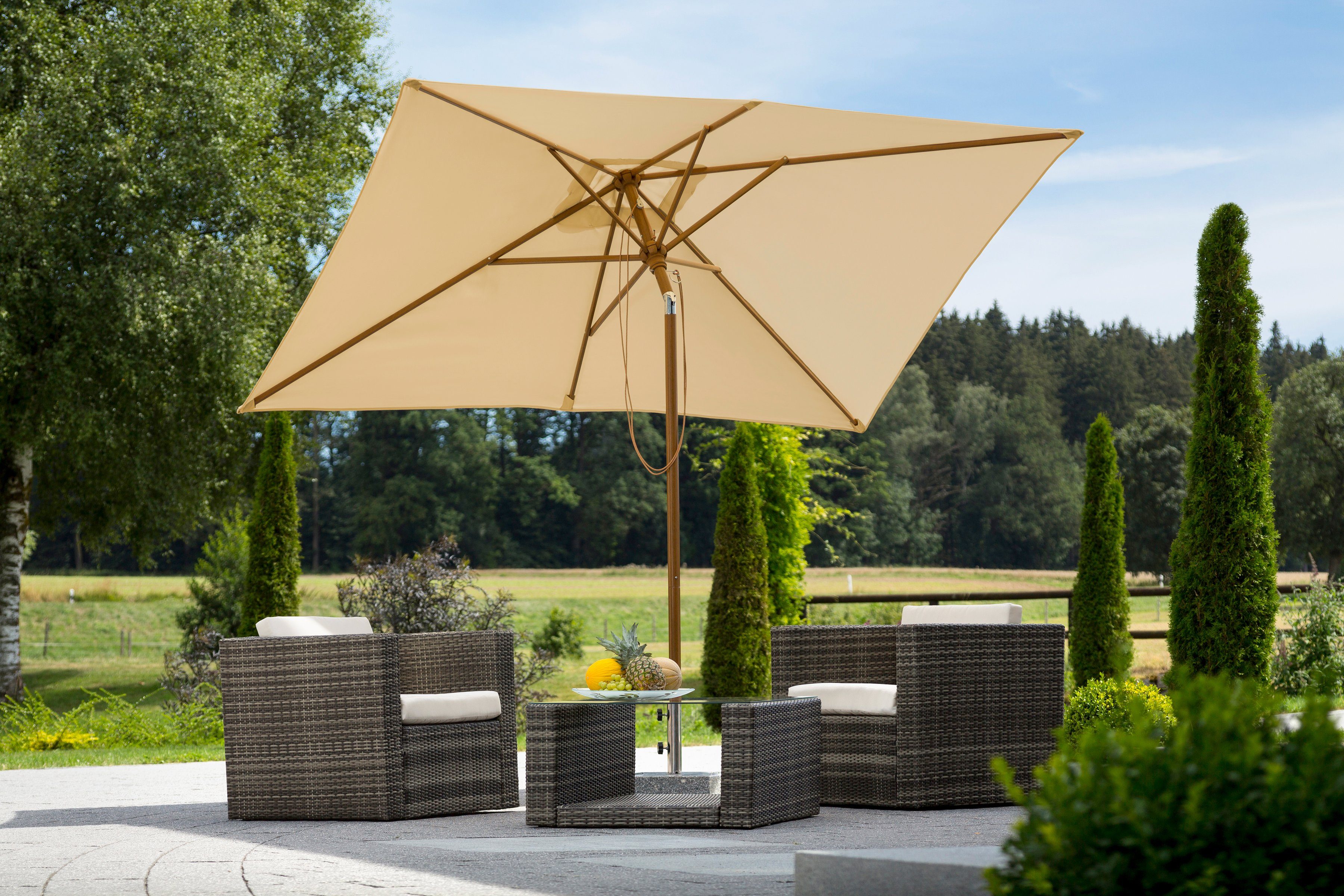 Schneider Balkonschirme Malaga 300 cmx 200 cm mit Seilzugmechanik günstig online kaufen