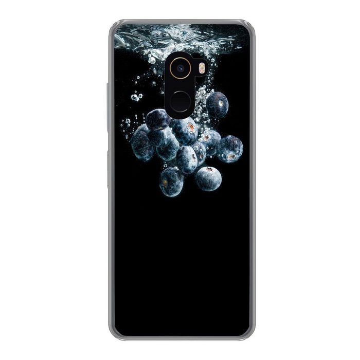 MuchoWow Handyhülle Blaubeeren - Obst - Beeren - Stillleben - Wasser - Schwarz Phone Case Handyhülle Xiaomi Mi Mix 2 Silikon Schutzhülle