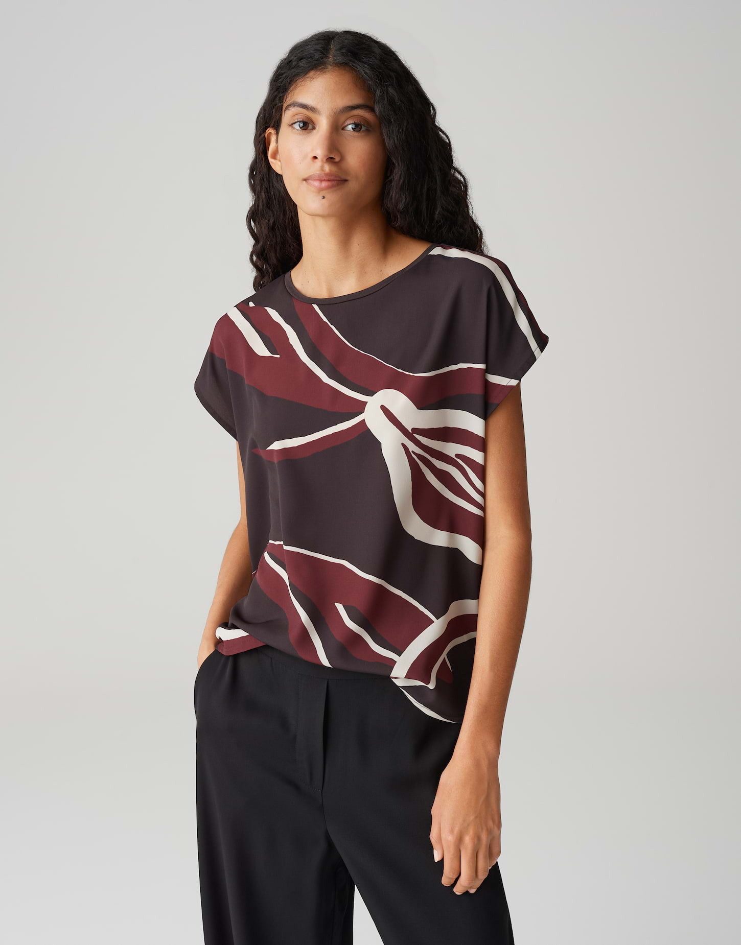 OPUS Print-Shirt SOPIKA PRINT Regular aus fließendem Materialmix günstig online kaufen