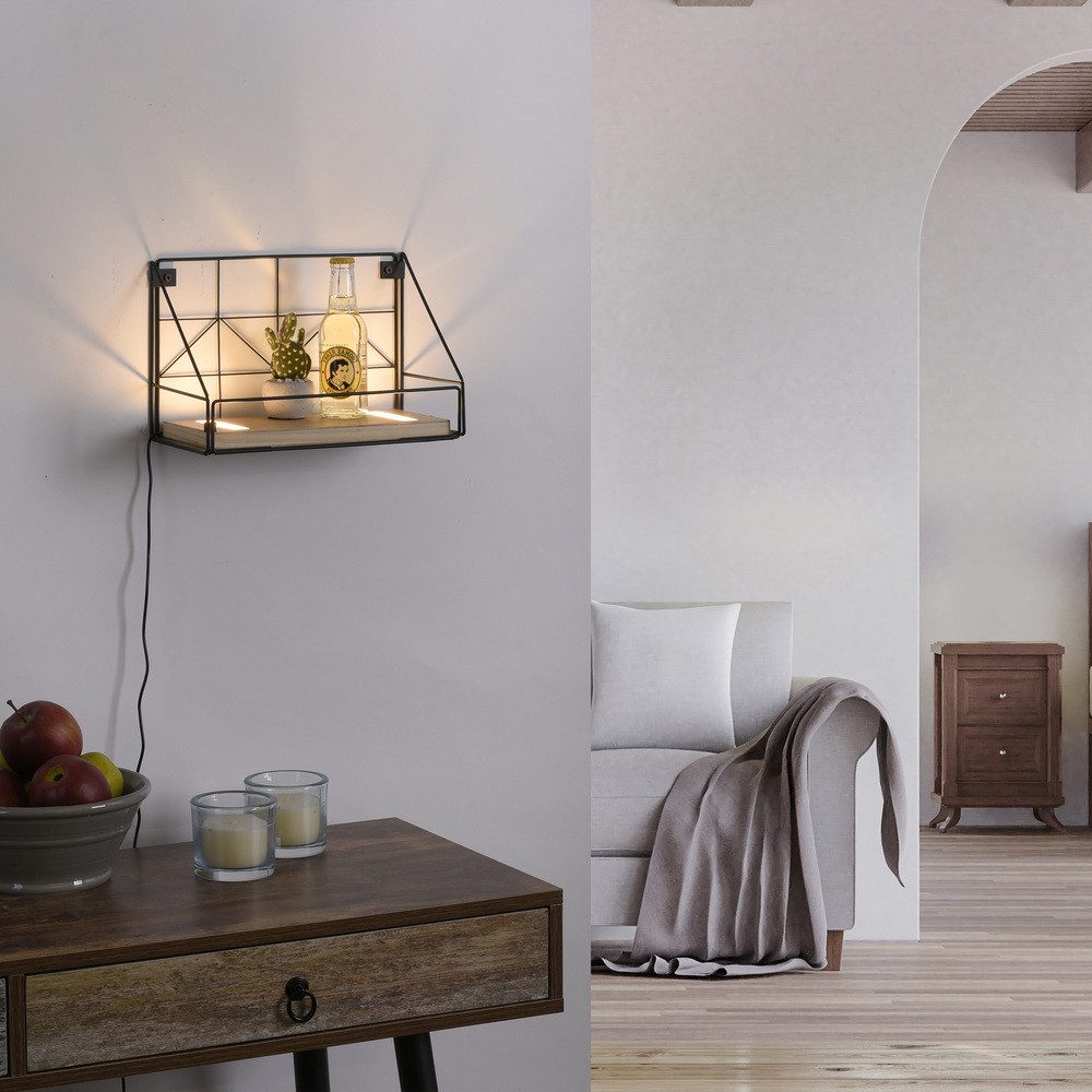 JUST LIGHT LED Wandleuchte LED Wandleuchte Regal Holz, 1xLED-Board/3,50W/30 günstig online kaufen