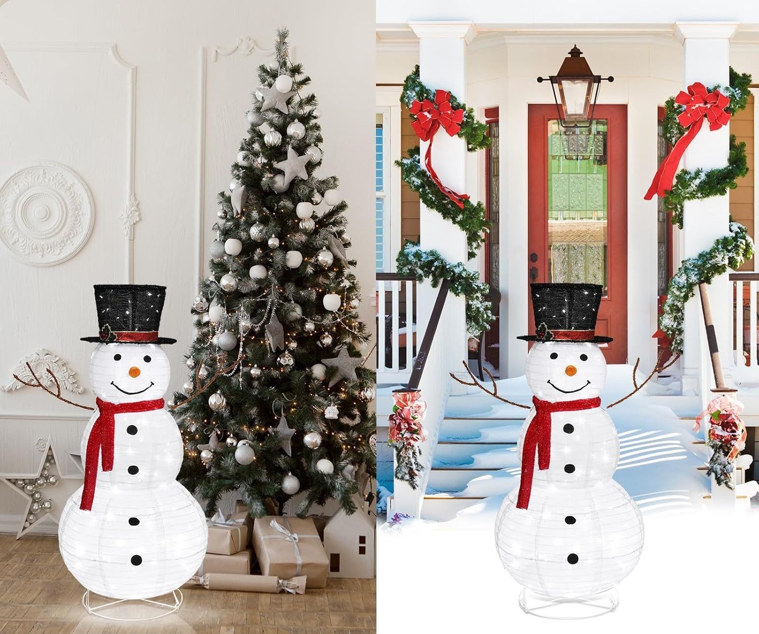 LALAHO Schneemann LED-Schneemann Weihnachten deko, 120cm mit 90 LEDs Weihna günstig online kaufen