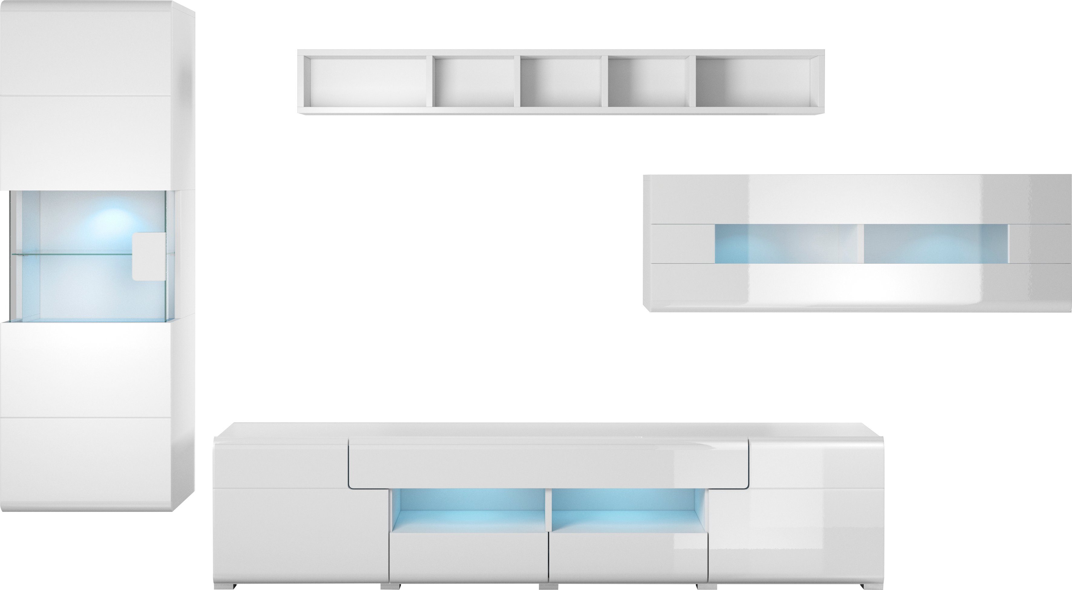 INOSIGN Wohnwand Toledo,Set,4-St, stilvolle Mediawand ohne günstig online kaufen