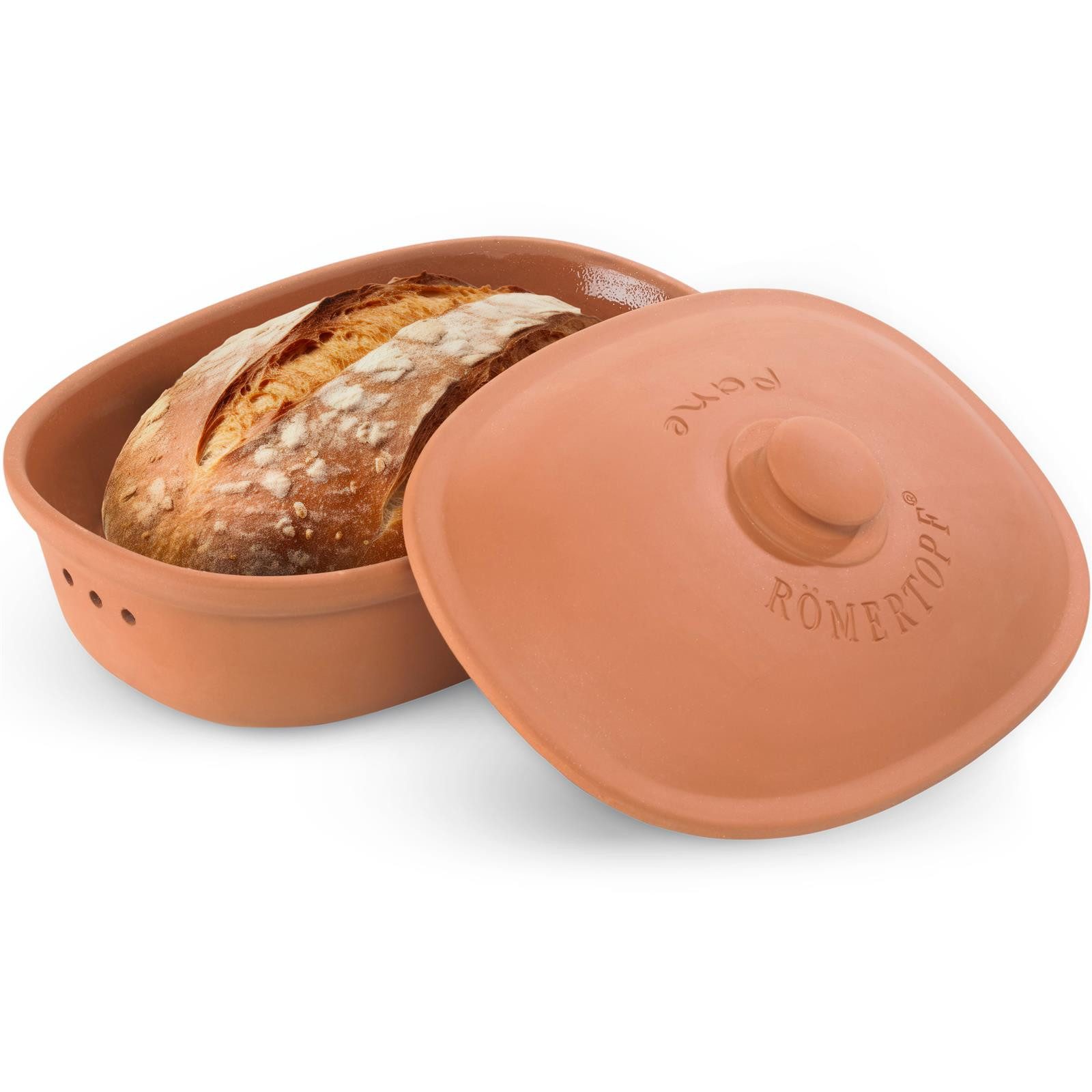 RÖMERTOPF Vorratsdose Brottopf oval MEDI 2,3 Liter - Keramik Brotkasten, Keramik, (Set), aus Naturton