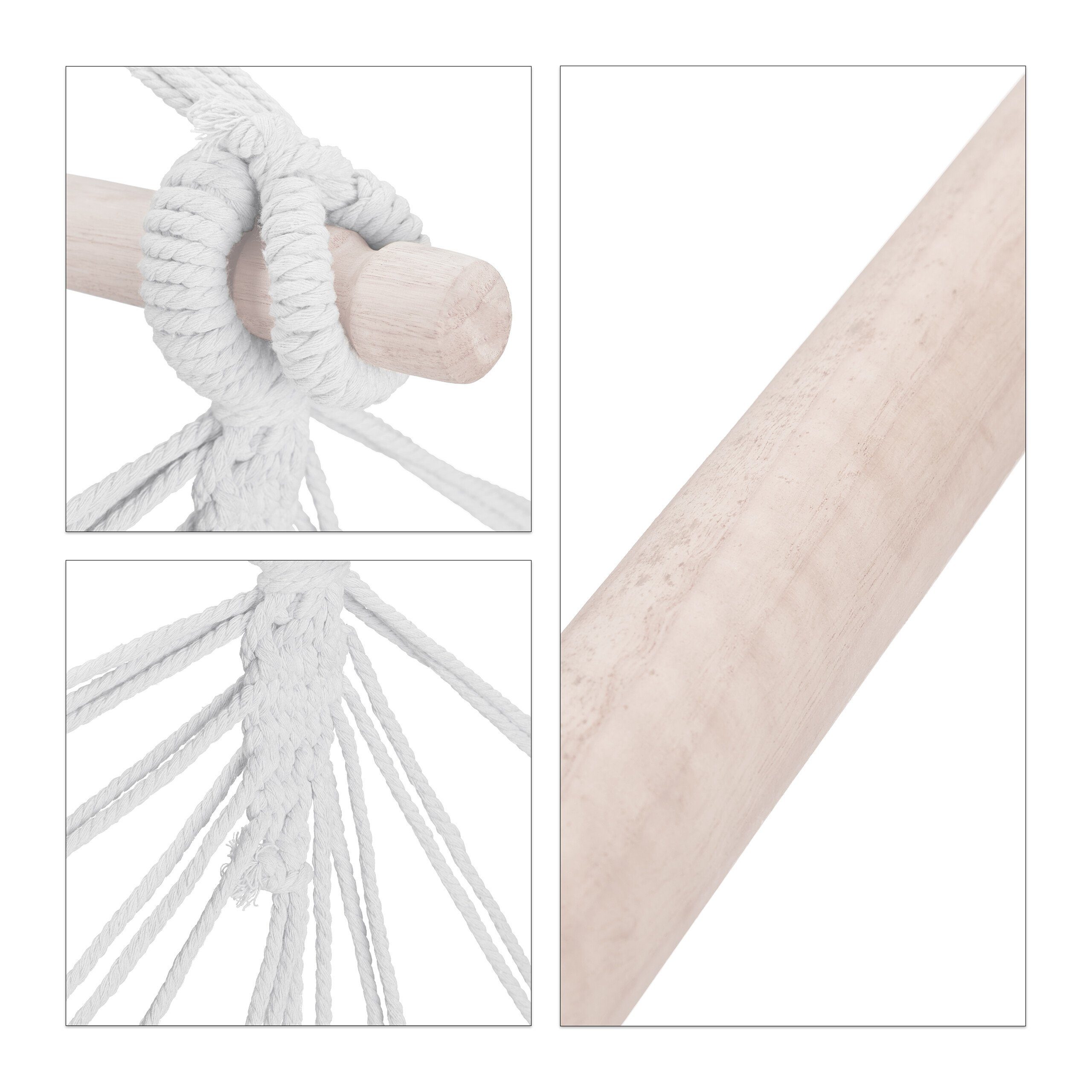 relaxdays Hängesessel mit Streife, Weiß-Rot