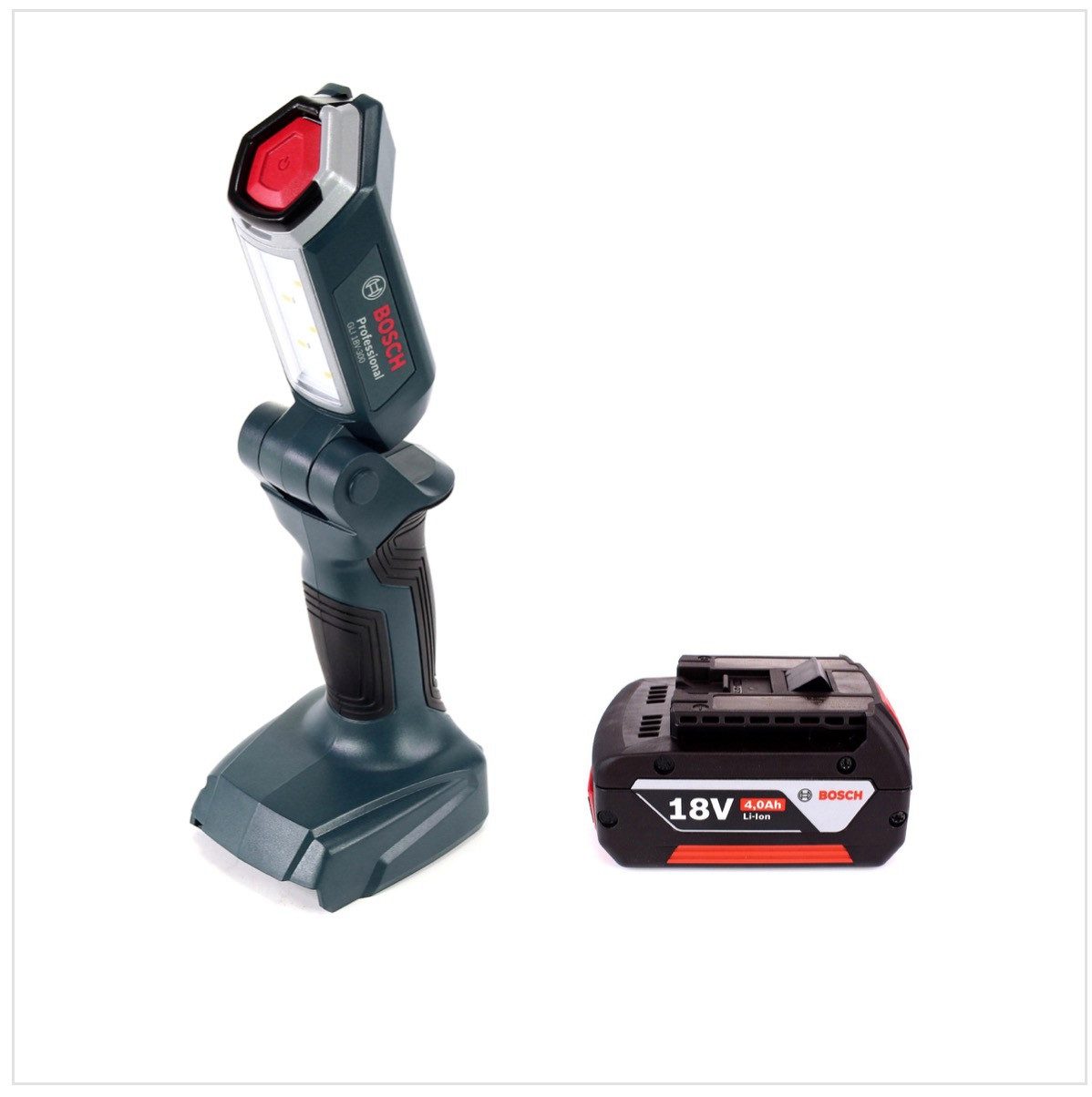 Bosch Professional Baustrahler Professional GLI 18V-300 Akku Lampe + 1x GBA 18 V 4,0 Ah Akku - ohne
