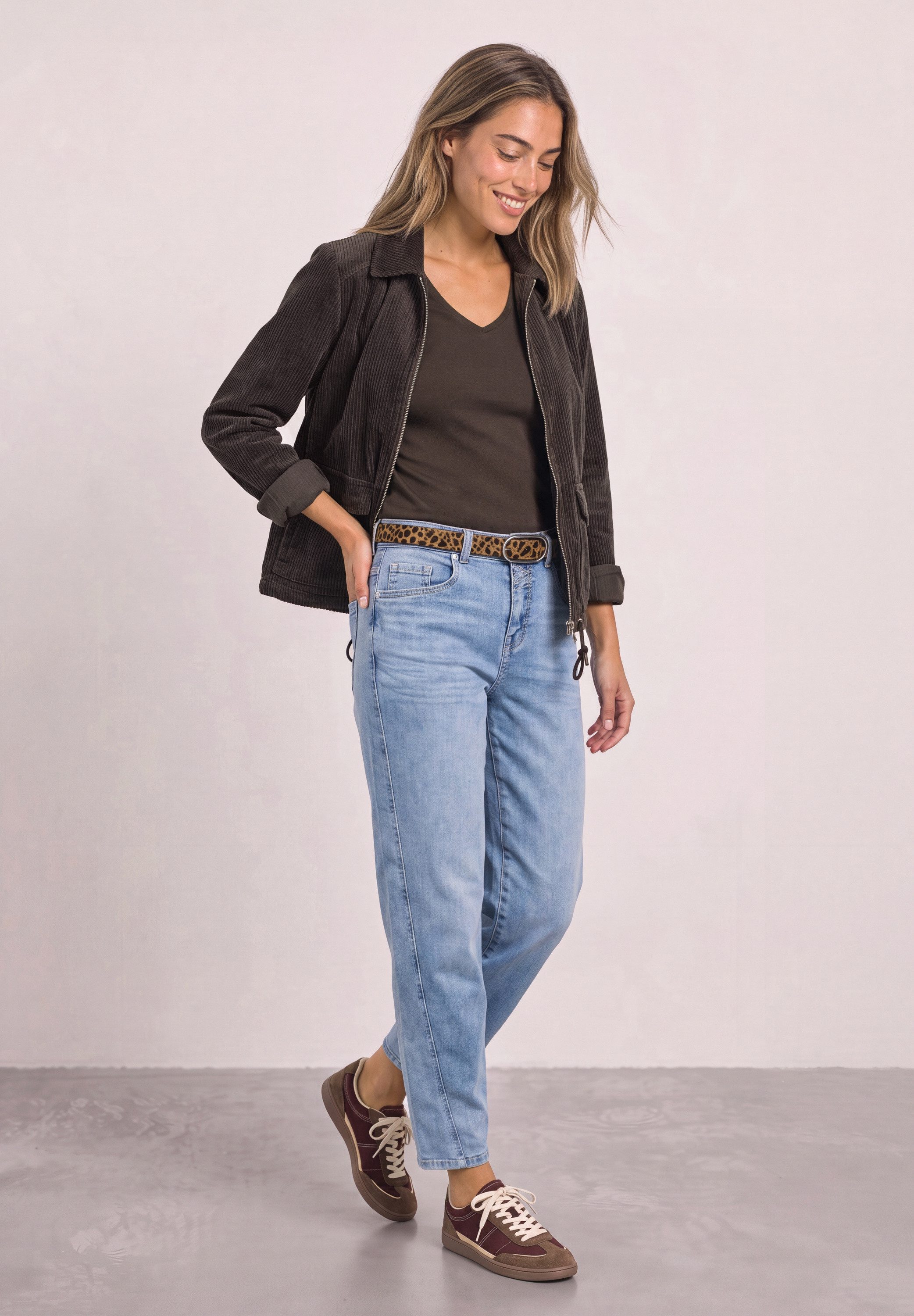 STREET ONE Cordjacke mit Tunnelzugsaum
