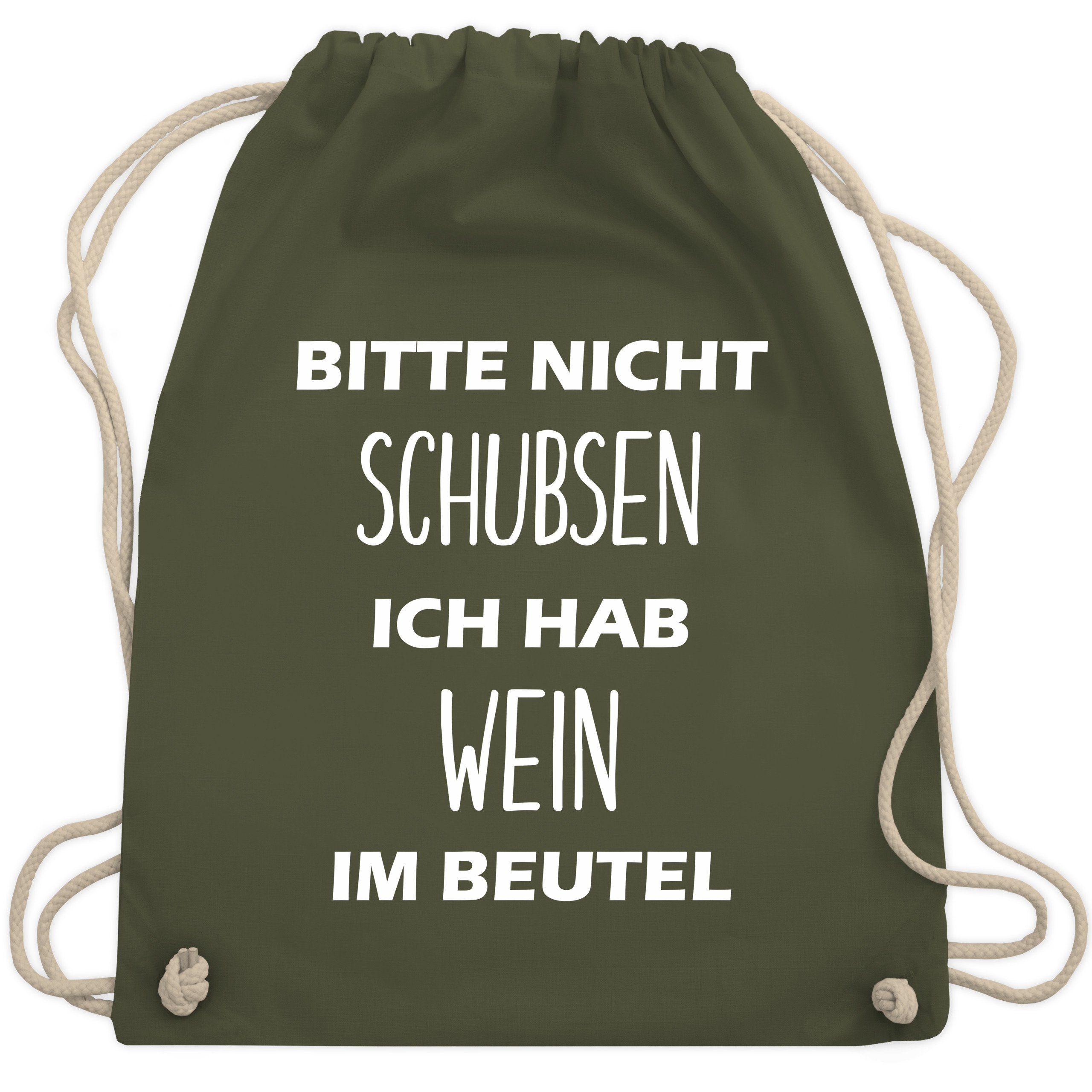 Shirtracer Turnbeutel »Bitte nicht schubsen ich hab Wein ...