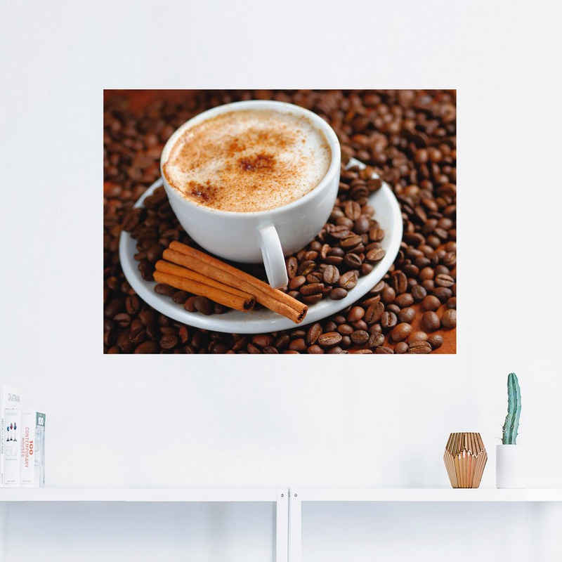 Artland Wandbild Cappuccino - Kaffee, Getränke (1 St), als Alubild, Outdoorbild, Leinwandbild, Wandaufkleber, versch. Größen