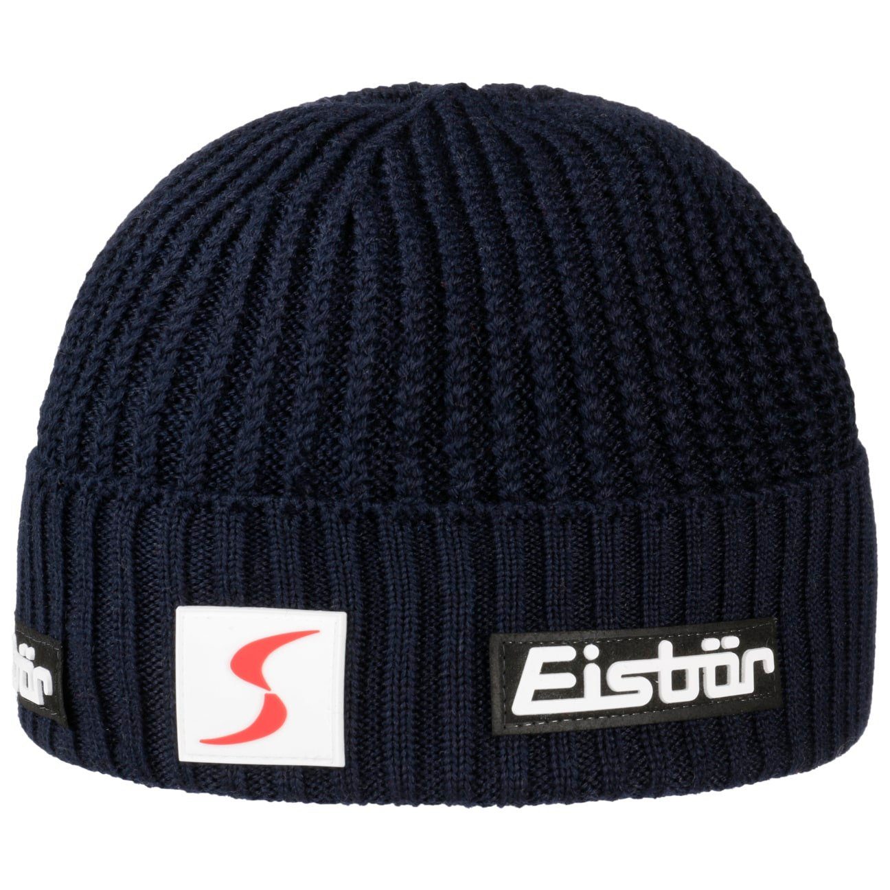 Eisbär Beanie (1-St) Strickmütze mit Umschlag, Made in Austria dunkelblau