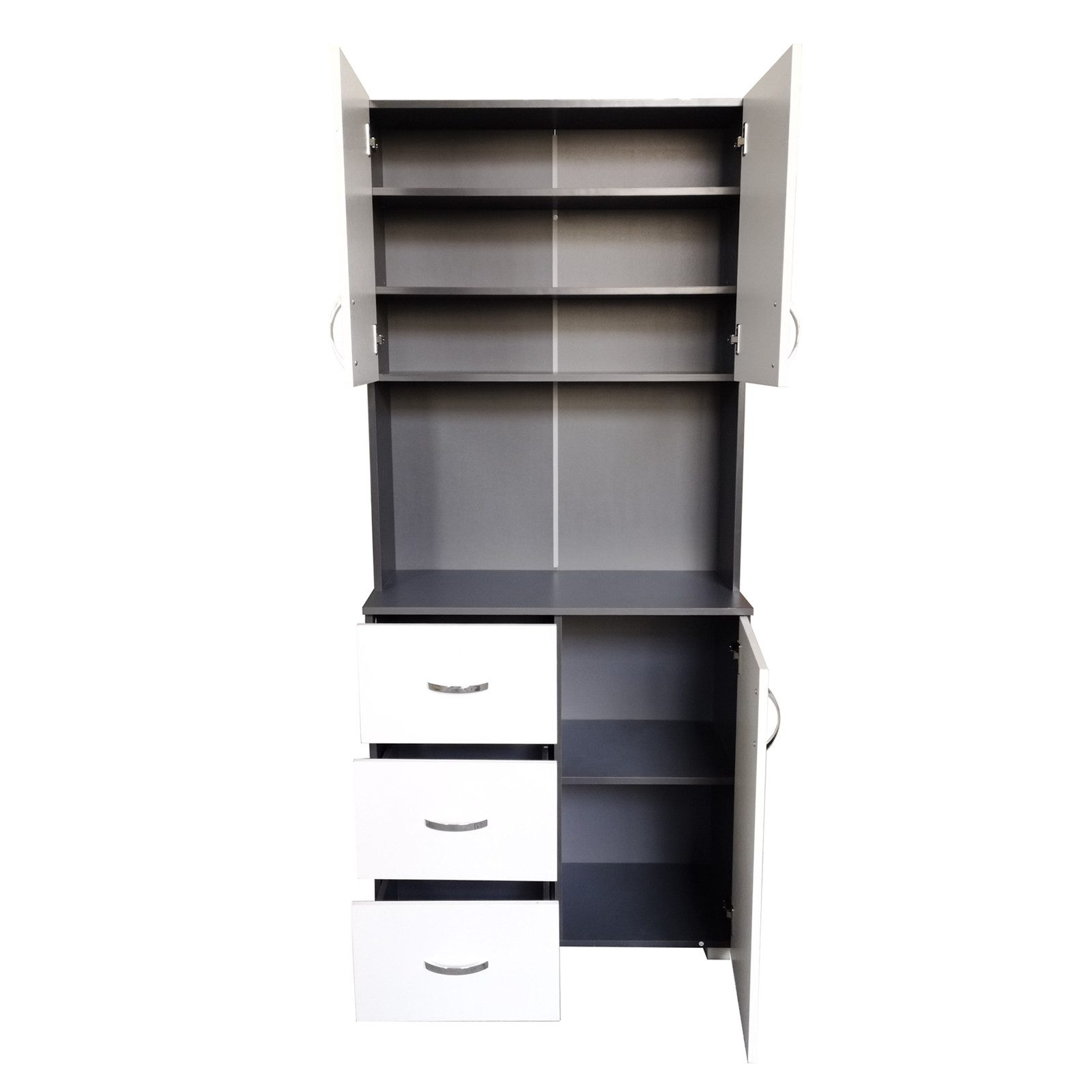 HTI-Living Hochschrank Küchenschrank Weiß/Grau Blanca (Stück, günstig online kaufen