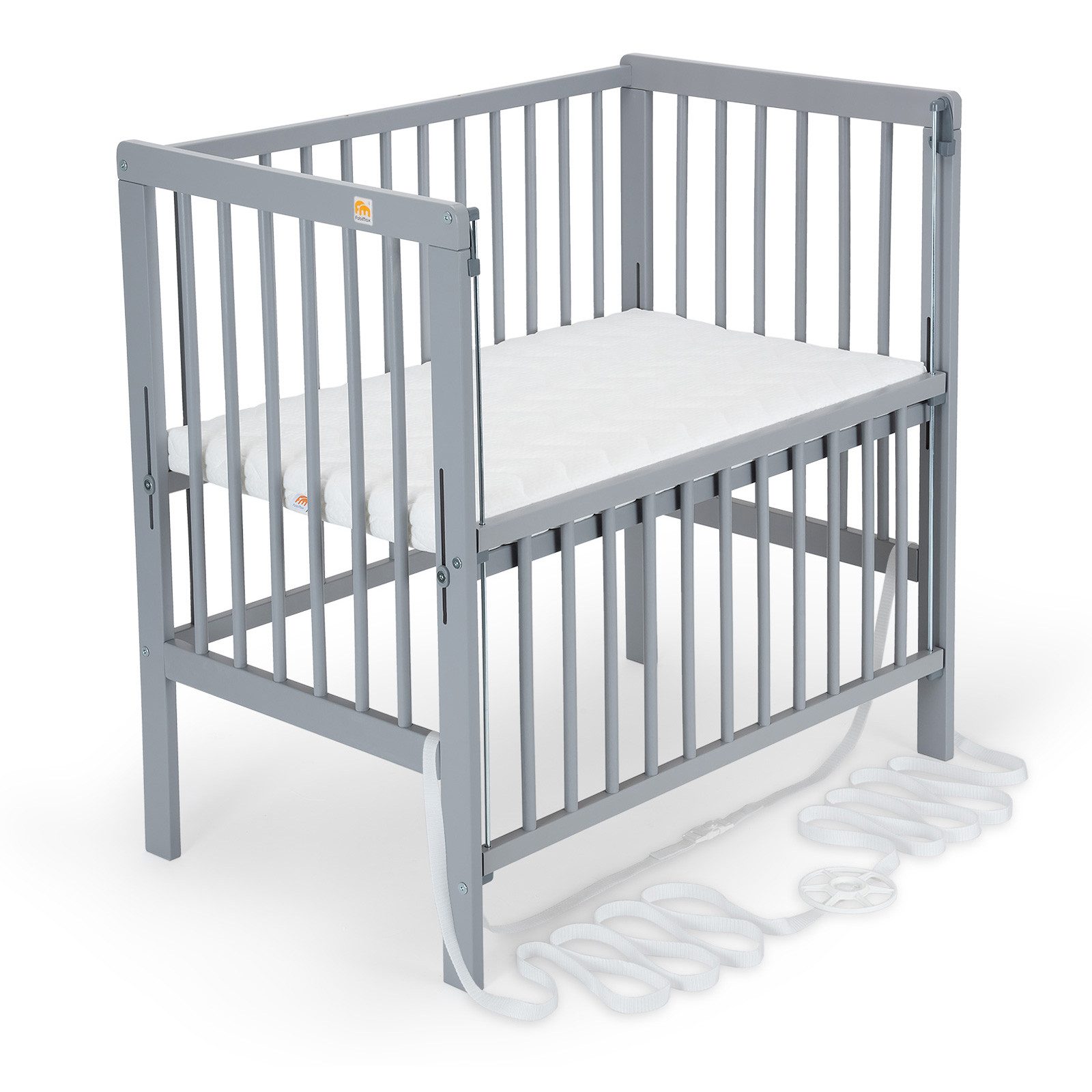 FabiMax Beistellbett Flex grau, 2in1, Beistellbett und Stubenbettchen in Ei günstig online kaufen