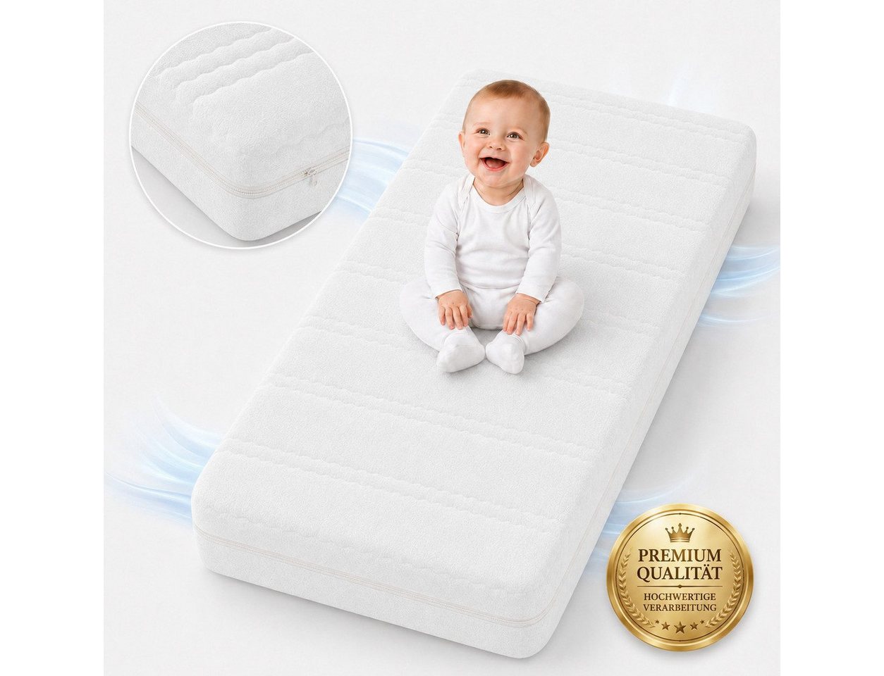 Kindermatratze Easy Active Kindermatratze – Kaltschaum mit atmungsaktivem Bezug, Best for Kids, 10 cm hoch, (1-teilig, 1-teilig), ergonomischer Kaltschaumkern für optimale Körperanpassung