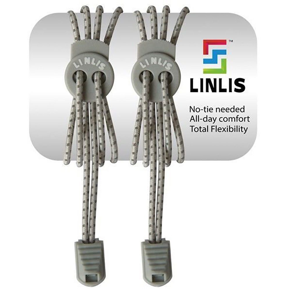 LINLIS Schnürsenkel Elastische Schnürsenkel ohne zu schnüren LINLIS Stretch FIT Komfort mit 27 prächtige Farben, Wasserresistenz, Strapazierfähigkeit, Anwenderfreundlichkeit Grau-2
