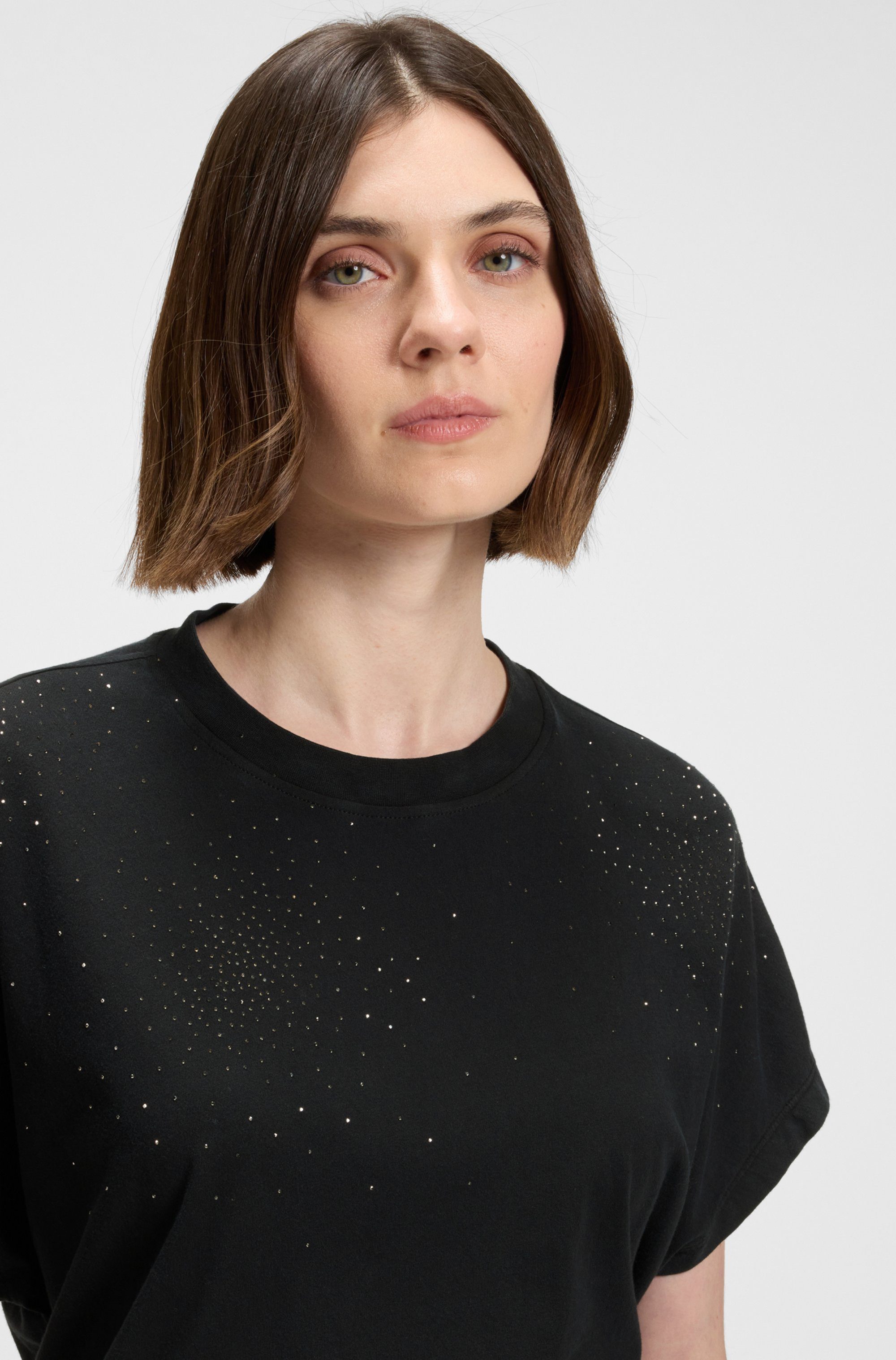 BOSS ORANGE T-Shirt Emason Hotfix Premium Damenmode Oversized Fit mit Rundh günstig online kaufen