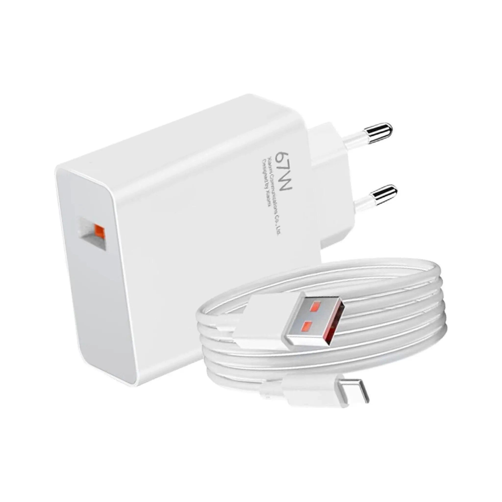 Xiaomi MDY-12 Ladegerät 67W inkl. Ladekabel USB-C Weiß Smartphone-Ladegerät (Schnellladeadapter Netzteil Kabellänge 1 Meter)