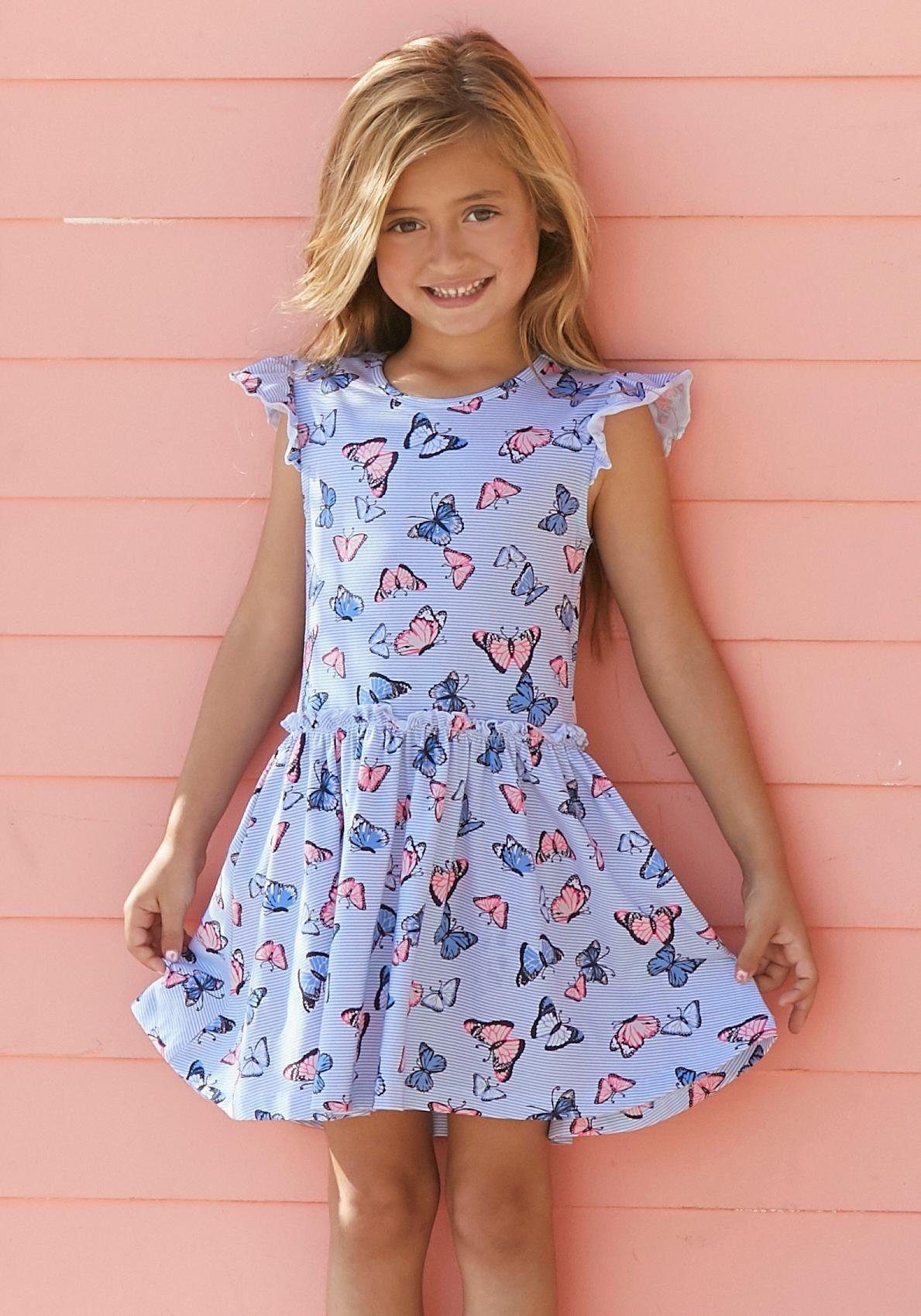 KIDSWORLD Jerseykleid für kleine Дівчаткам mit niedlichem Schmetterlingsmuster