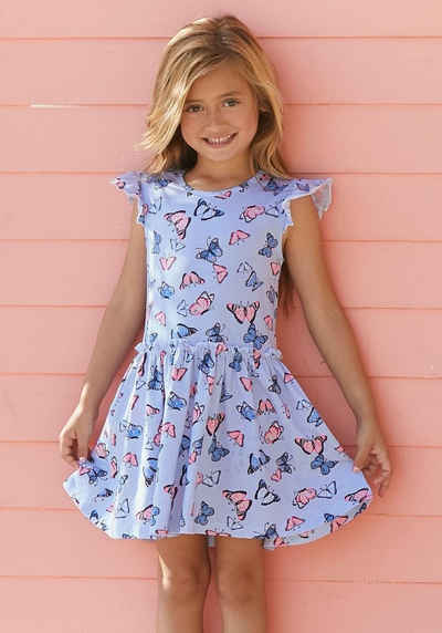 KIDSWORLD Jerseykleid für kleine Mädchen mit niedlichem Schmetterlingsmuster